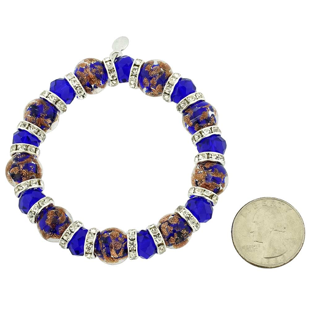 Venetian Murano Glass Symphony Stretch Bracelet - Handmade Italian Blue Glass Jewelry for Women | Perfect for Parties, Weddings & Special Occasions