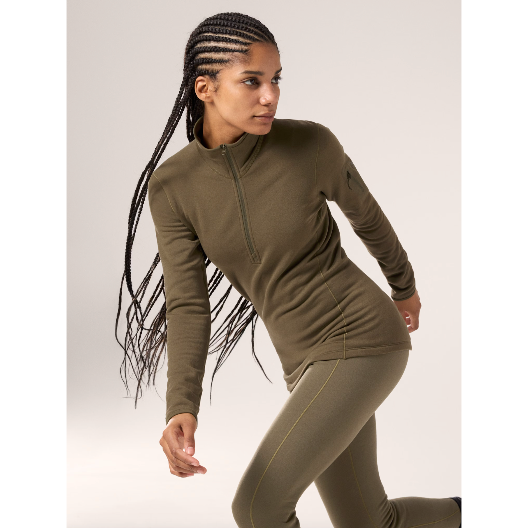 Arc'teryx Women's Kyanite Baselayer Zip Neck - Lightweight Fleece Jacket for Hiking, Running & Outdoor Activities | Moisture-Wicking & Breathable Mid Layer