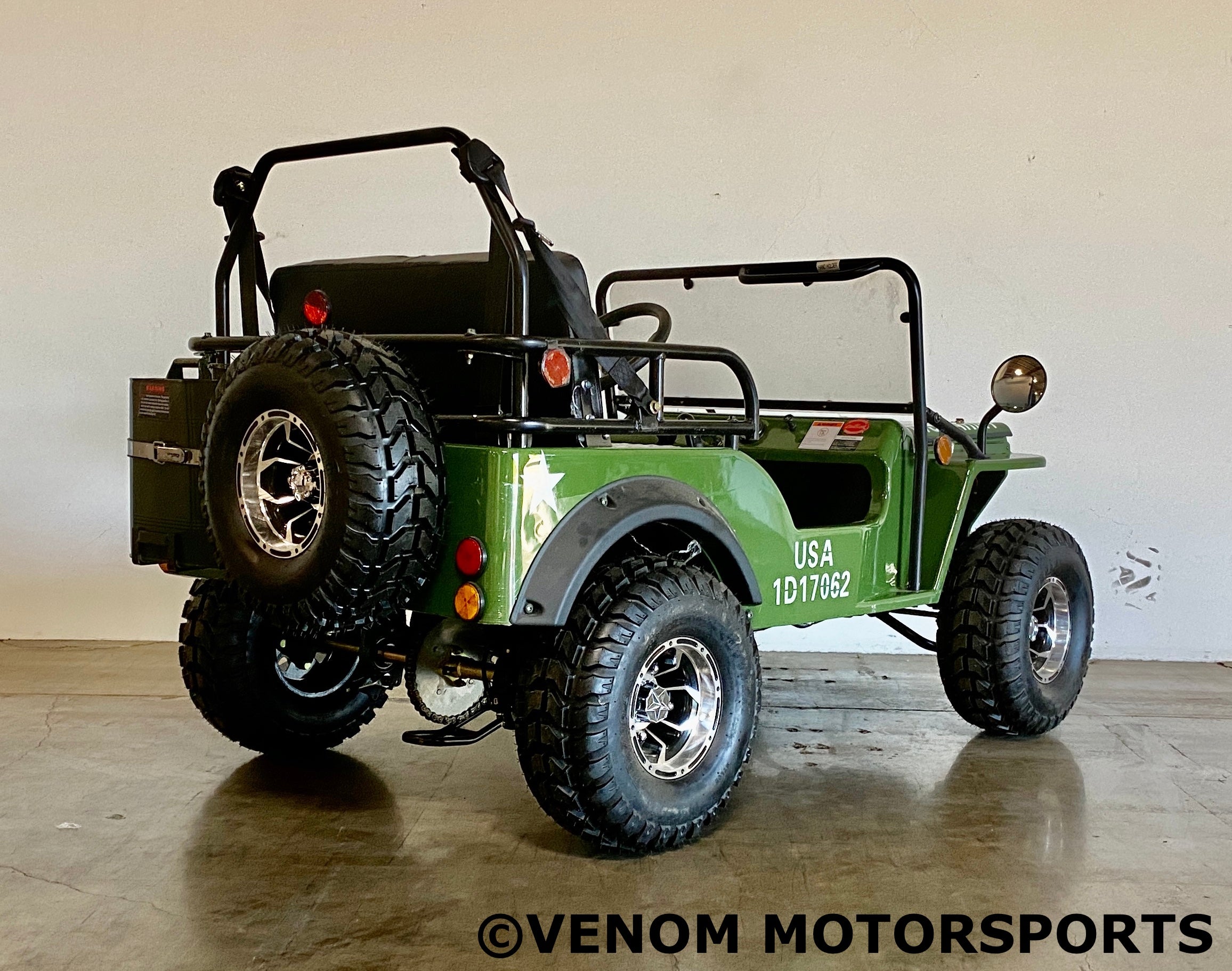 Venom 125cc Mini Jeep - Willys Edition | 3-Speed Manual Transmission | Off-Road Adventure Vehicle for Adults & Teens | Perfect for Trail Riding, Camping & Backyard Fun