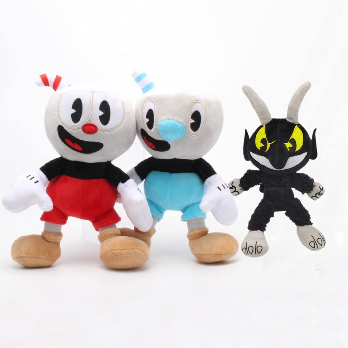 Cuphead & Mugman Plush Doll Set - 3 Pack 9.8 Inch Soft Stuffed Toys for Kids, Birthday Gifts | Based on Cuphead Video Game Characters | Perfect for Gaming Fans, Room Decor, and Cute Gifts