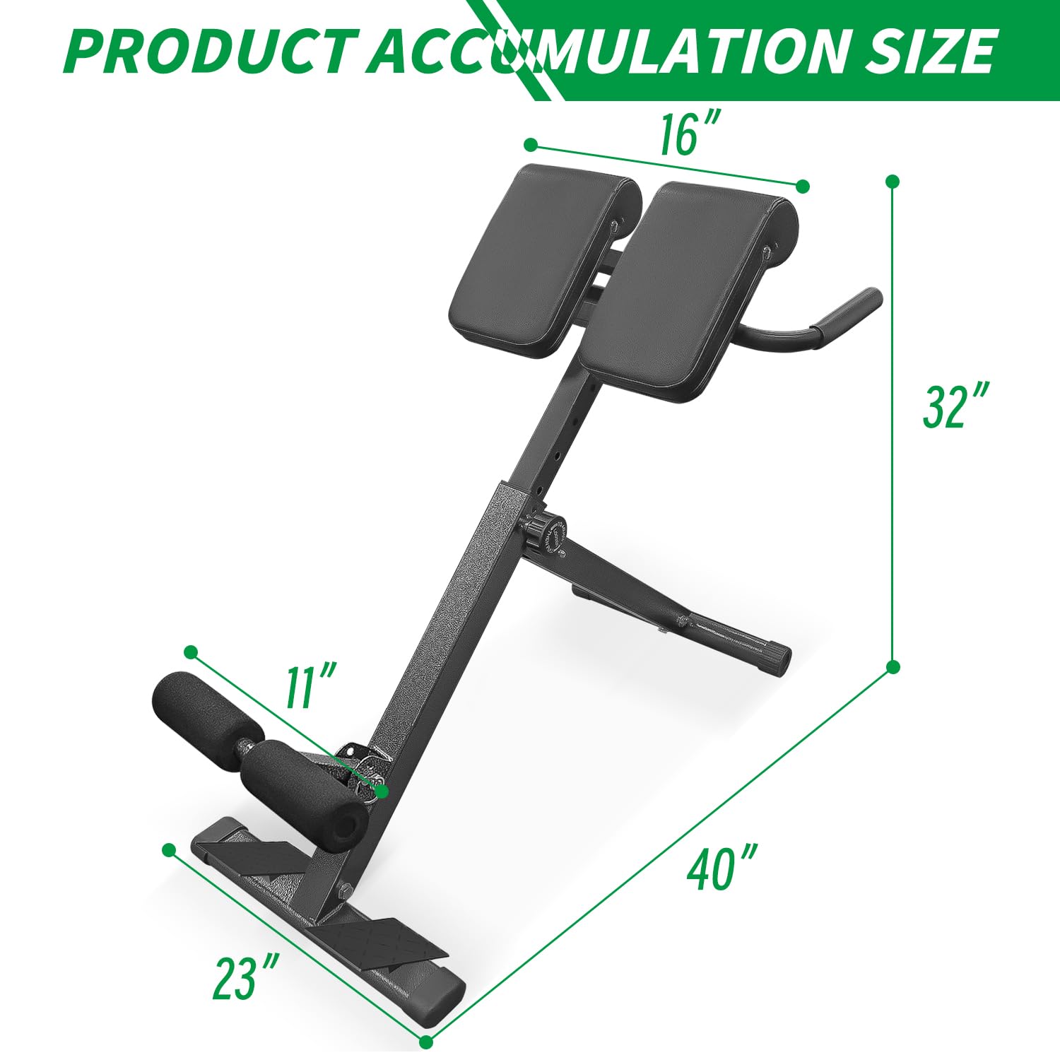 Hyperextension Roman Chair - Adjustable Foldable Back Extension Bench for Home Gym, Core & Glute Workout - Durable Steel Frame Exercise Equipment for Strength Training & Rehabilitation