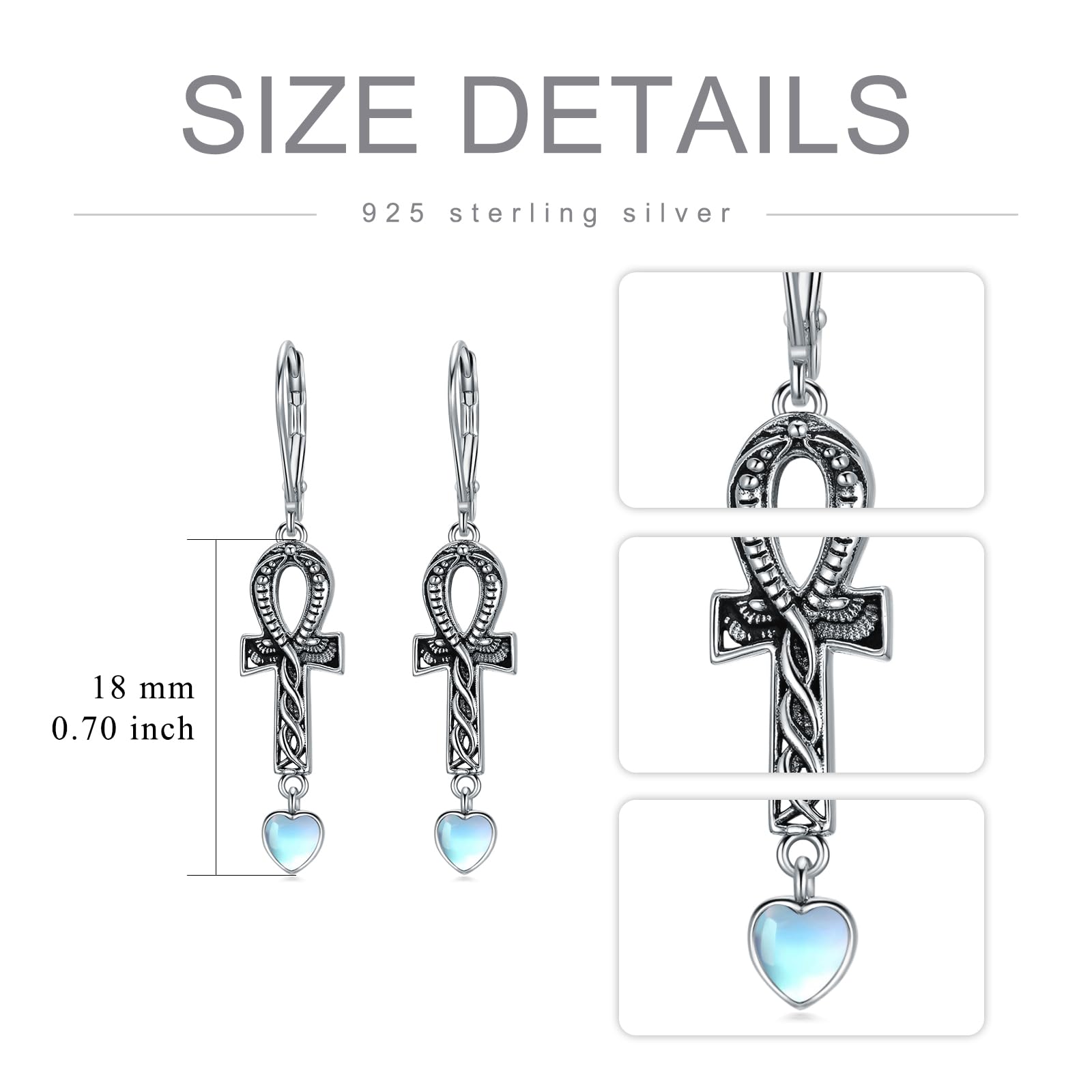 925 Sterling Silver Drop Earrings - Daisy, Jellyfish, Cross, Celtic Knot, Anchor & Mushroom Designs | Hypoallergenic Christmas, Graduation & Birthday Jewelry Gifts for Women, Mom & Friends | Perfect for Casual Wear, Office & Special Occasions