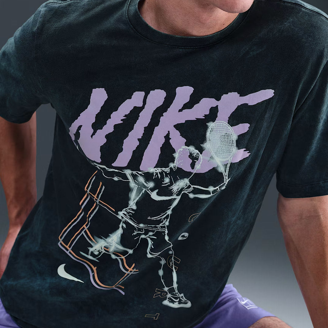 Nike Men's Court Tennis Tee - Moisture-Wicking Performance Shirt in Obsidian Blue for Tennis, Gym & Casual Wear