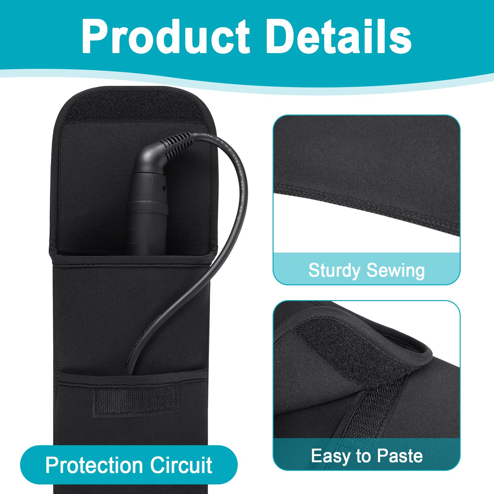 Shappy 2-Piece Heat Resistant Curling Iron Travel Case & Flat Iron Holder - Neoprene Straightener Sleeve & Silicone Hot Tools Bag (Classic Style) for Salon, Travel & Home Use