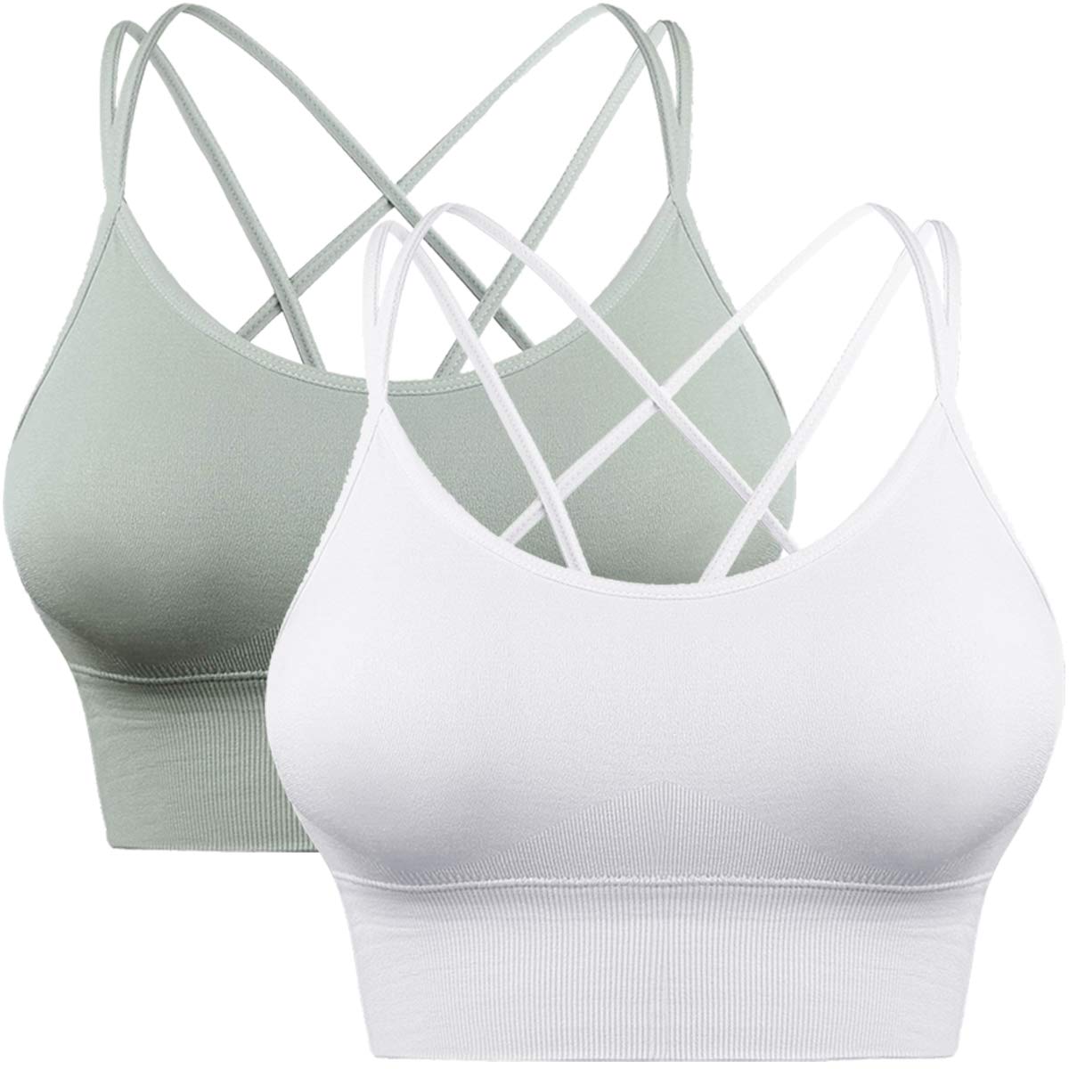Enjoyoself Women's Strappy Sports Bra - Yoga, Running, Gym Workout, Fitness Tank Top - Breathable & Supportive for High-Intensity Training & Active Lifestyle