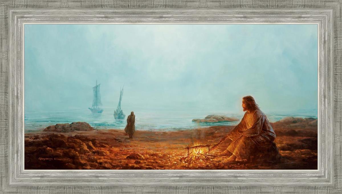 By The Shore By Yongsung Kim - Beautiful Coastal Wall Art for Beach House Decor, Living Room & Bedroom - Ocean Sunset Painting for Home & Office
