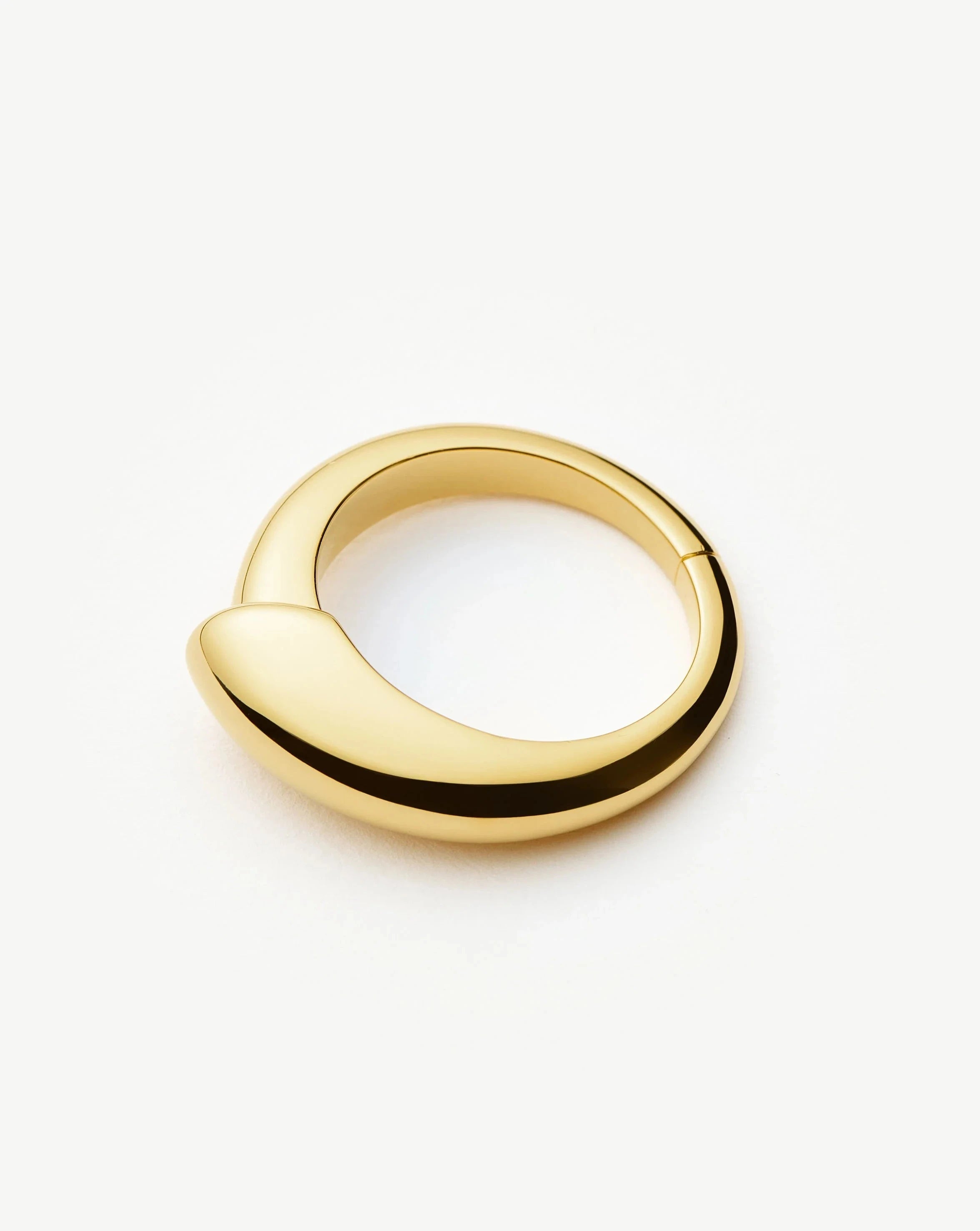18K Gold Vermeil Sculptural Ridge Stacking Ring - Elegant Layered Jewelry for Everyday Wear & Special Occasions