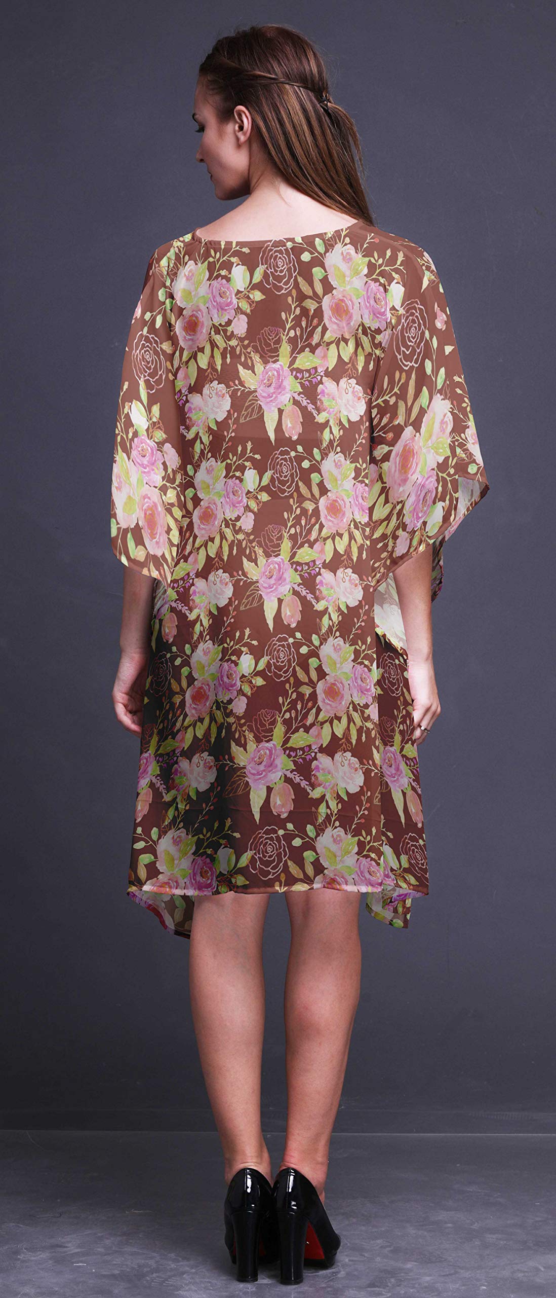 Bimba Women's Short Caftan Midi Dress - Beach Cover Up, Swimwear Wrap, Summer Boho Kaftan for Pool, Vacation & Resort Wear