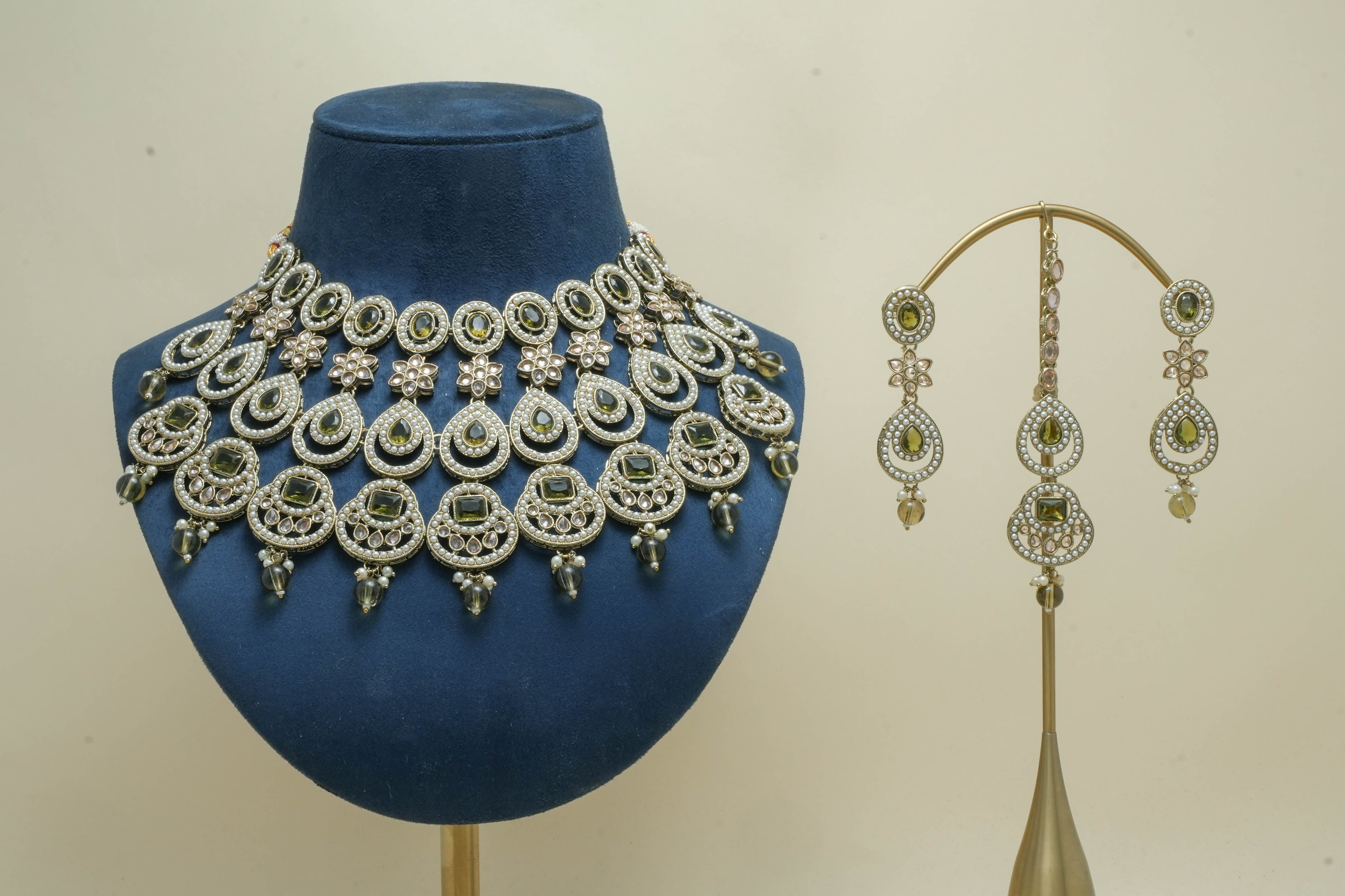 SONIA POLKI Full Set Jewelry - Elegant Indian Necklace & Earrings Set for Women | Perfect for Weddings, Parties & Festive Occasions