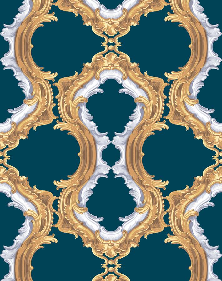 Louie Whoey Indigo Wallpaper by Wallshoppe - Premium Peel & Stick Wallpaper for Bedroom, Living Room & Home Decor