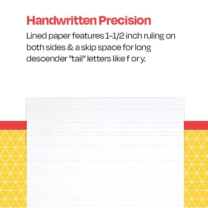 School Smart Primary Chart Paper - Skip-A-Line Ruled, 24 x 32 Inches, White, 500 Sheets - Perfect for Classroom Writing Practice, Bulletin Boards & Homeschooling Activities