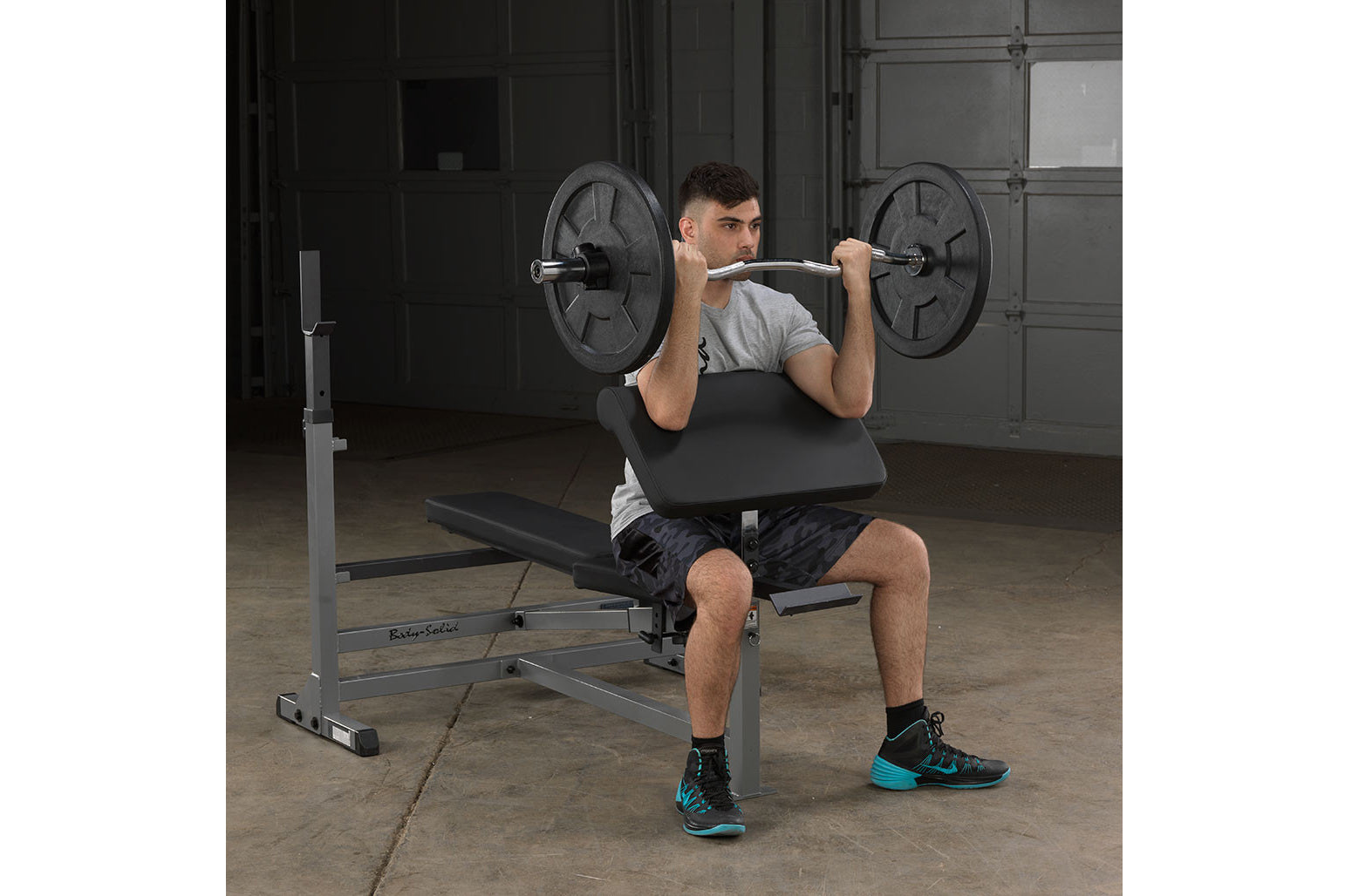 Body Solid PowerCenter Combo Bench (GDIB46L) - Adjustable Weight Bench for Home Gym Strength Training - Perfect for Squats, Bench Press & Full-Body Workouts