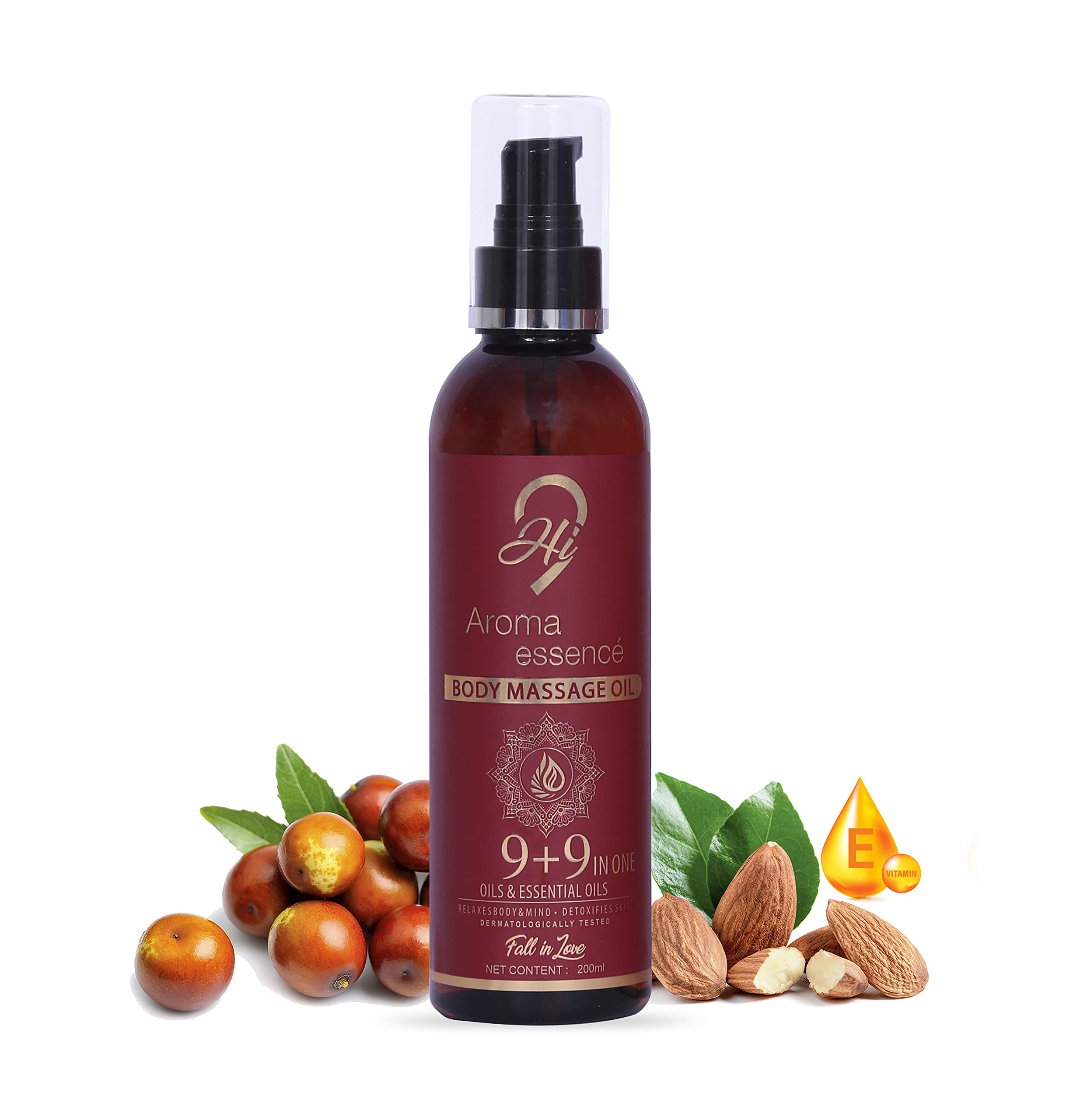 HI9 Soulful & Nourishing Body Butter with Shea & Cocoa (100g) + Aroma Essence Body Massage Oil (200ml) Combo - Ultra Hydrating Skincare Set for Dry Skin, Perfect for Spa Night & Self-Care Routine
