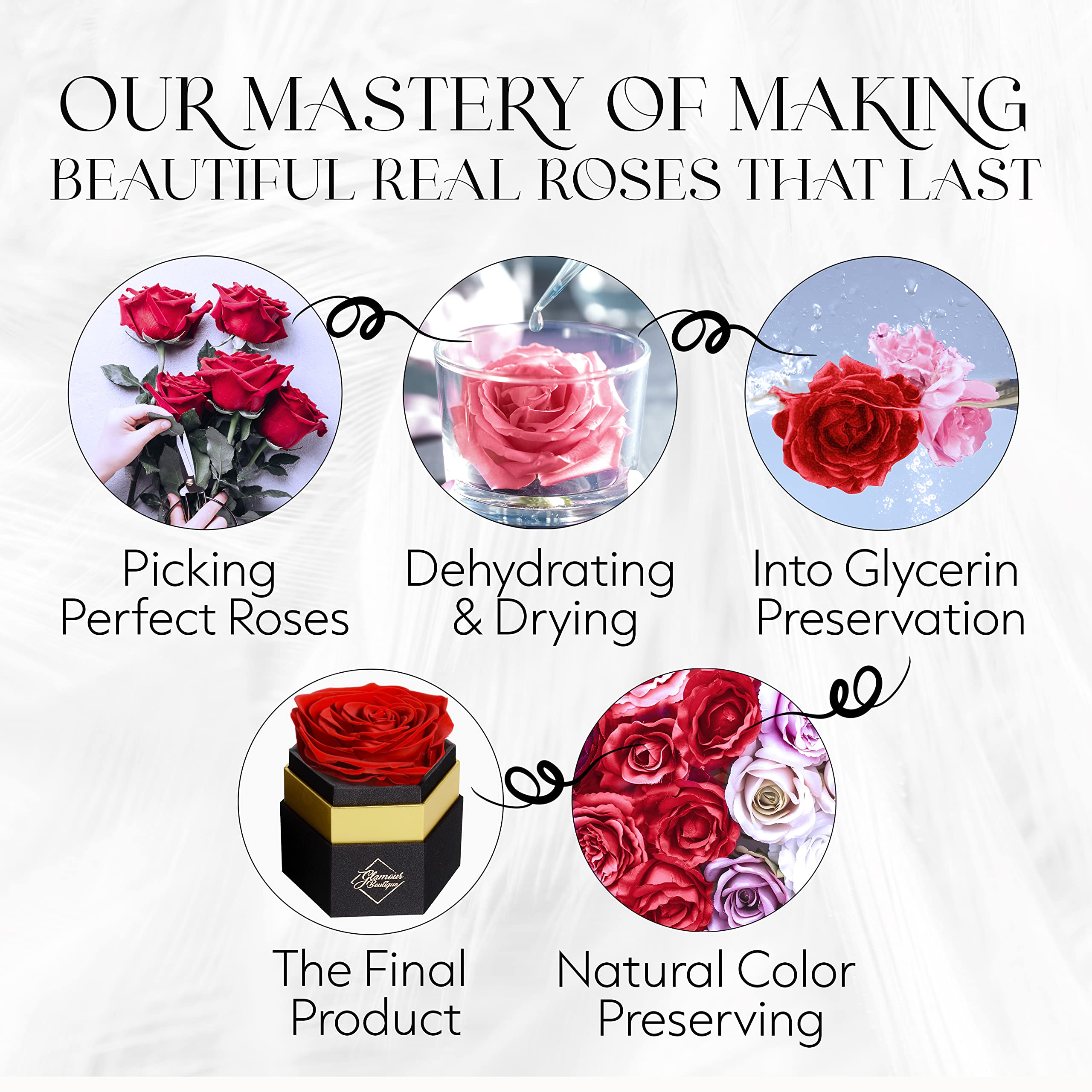 Hexagon Single Rose Forever Box - Preserved Roses in a Box That Last 1 Year, Eternal Rose Gift for Anniversary, Valentine's Day & Wedding - Perfect for Romantic Surprises, Home Decor & Luxury Gifting