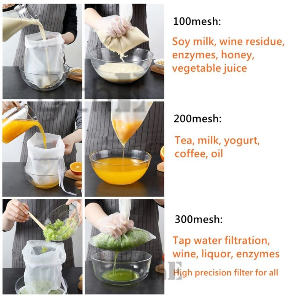 Premium Food Grade Soy Milk Filter Bags - 3 Pack Fine Mesh Cheesecloth for Nut Milk, Yogurt & Tofu Making | Reusable & Washable White Cloth Strainer | DIY Kitchen Essentials for Vegan & Organic Recipes