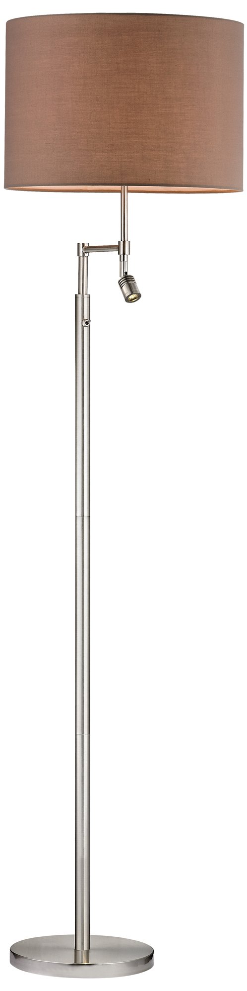 Modern LED Floor Lamp in Satin Nickel Finish - 19