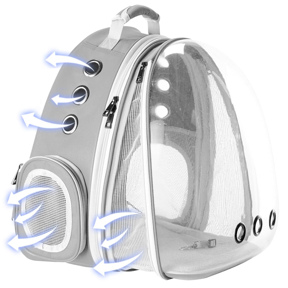**Expandable Cat Backpack Carrier for Large Cats & Small Dogs – Fits Up to 20 lbs, Bubble Window Design – Perfect for Travel, Hiking & Vet Visits**