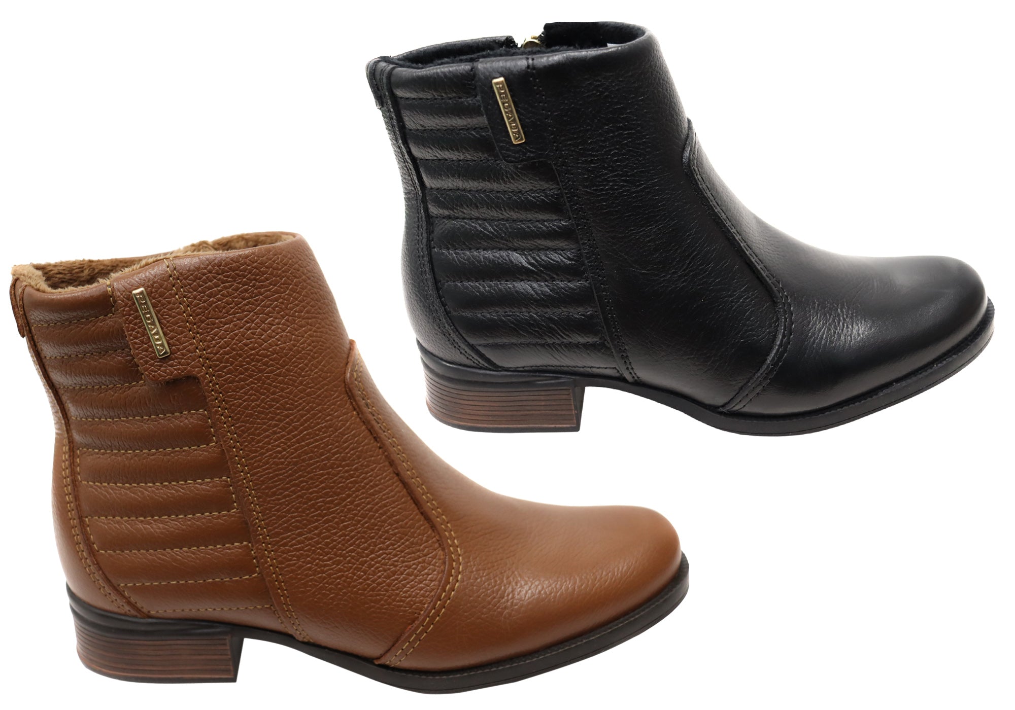 Pegada Dulce Women's Comfortable Brazilian Leather Ankle Boots - Stylish & Soft for Everyday Wear, Office, and Casual Outings