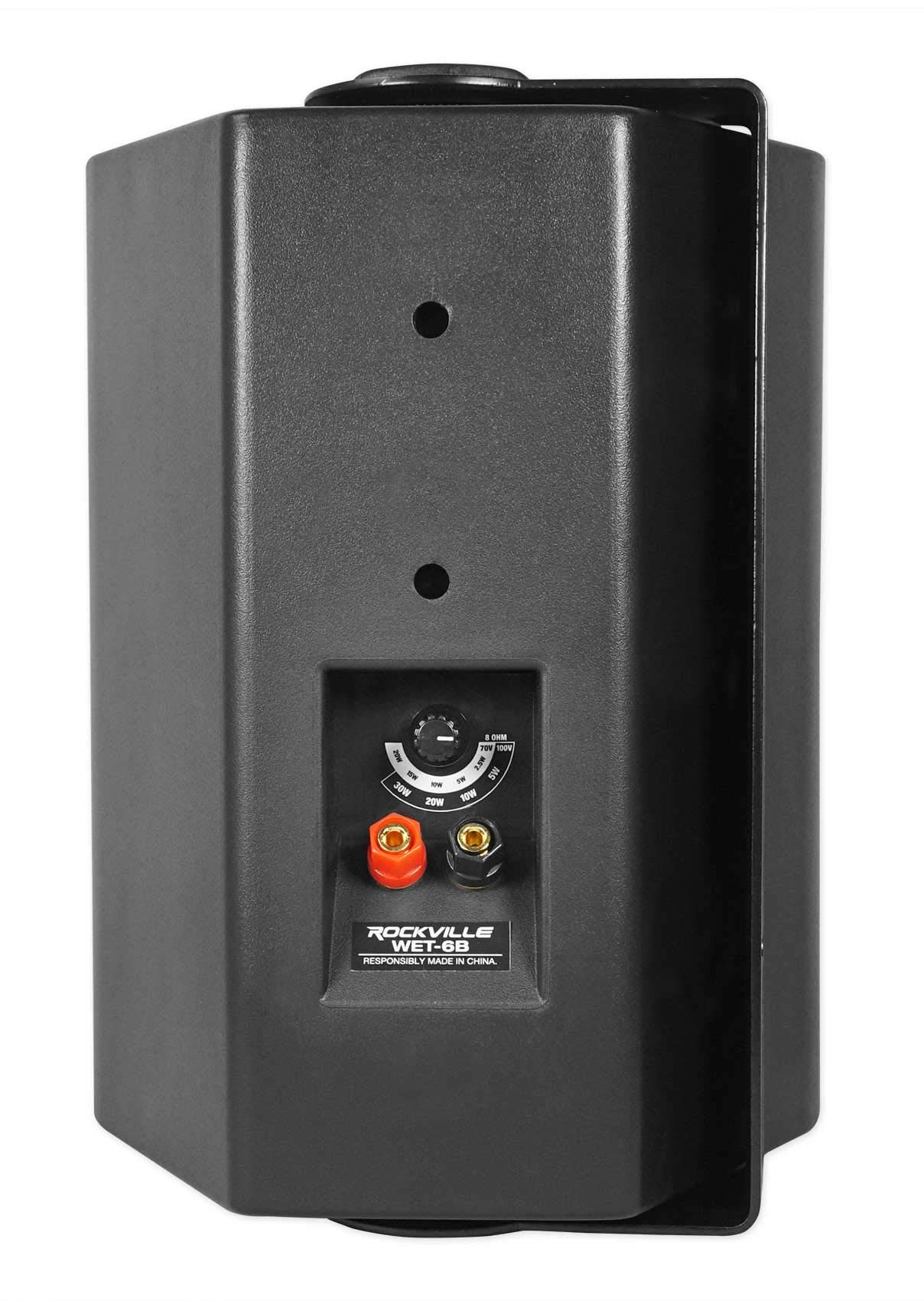 Rockville WET-6B 70V 6.5 Inch IP55 Waterproof Indoor Outdoor Wall Mount Speakers - Perfect for Restaurants, Pools, and Commercial Spaces