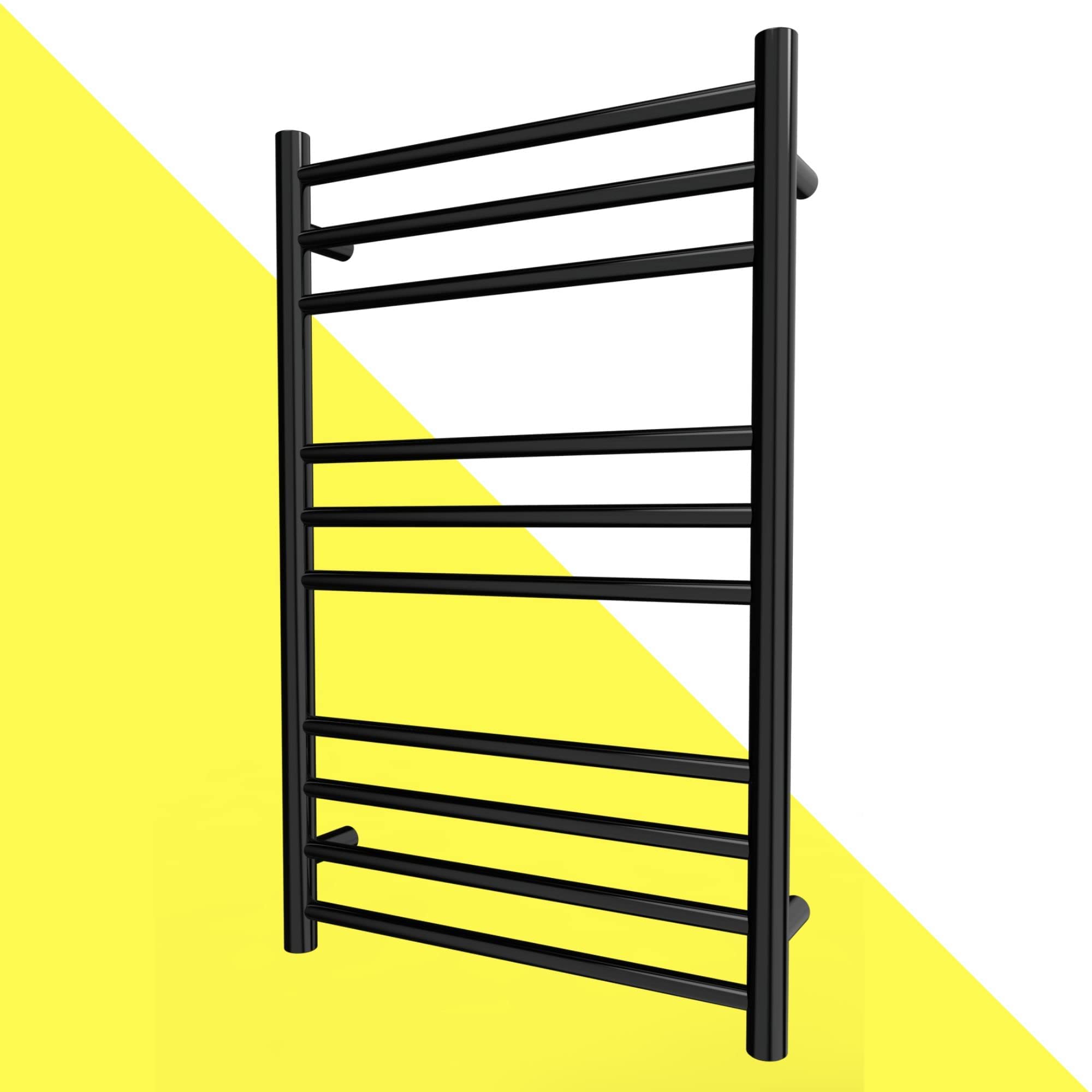 Electric Heated Towel Rack Warmer with Timer - Wall Mounted Bathroom Towel Warmer for Spa & Luxury Home (Hardwired or Plug-in) - Perfect for Bathrooms, Hotels & Spas