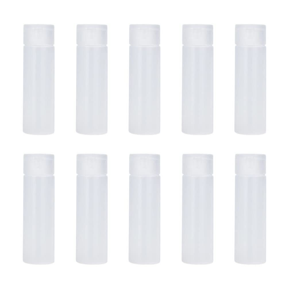 FRCOLOR 10-Pack 12ML Travel Squeeze Bottles with Flip Caps - Clear Plastic Empty Shampoo & Cosmetic Bottles for Toiletries, Makeup Liquids, Travel Essentials (Ideal for Air Travel, Gym, Camping & Daily Use)
