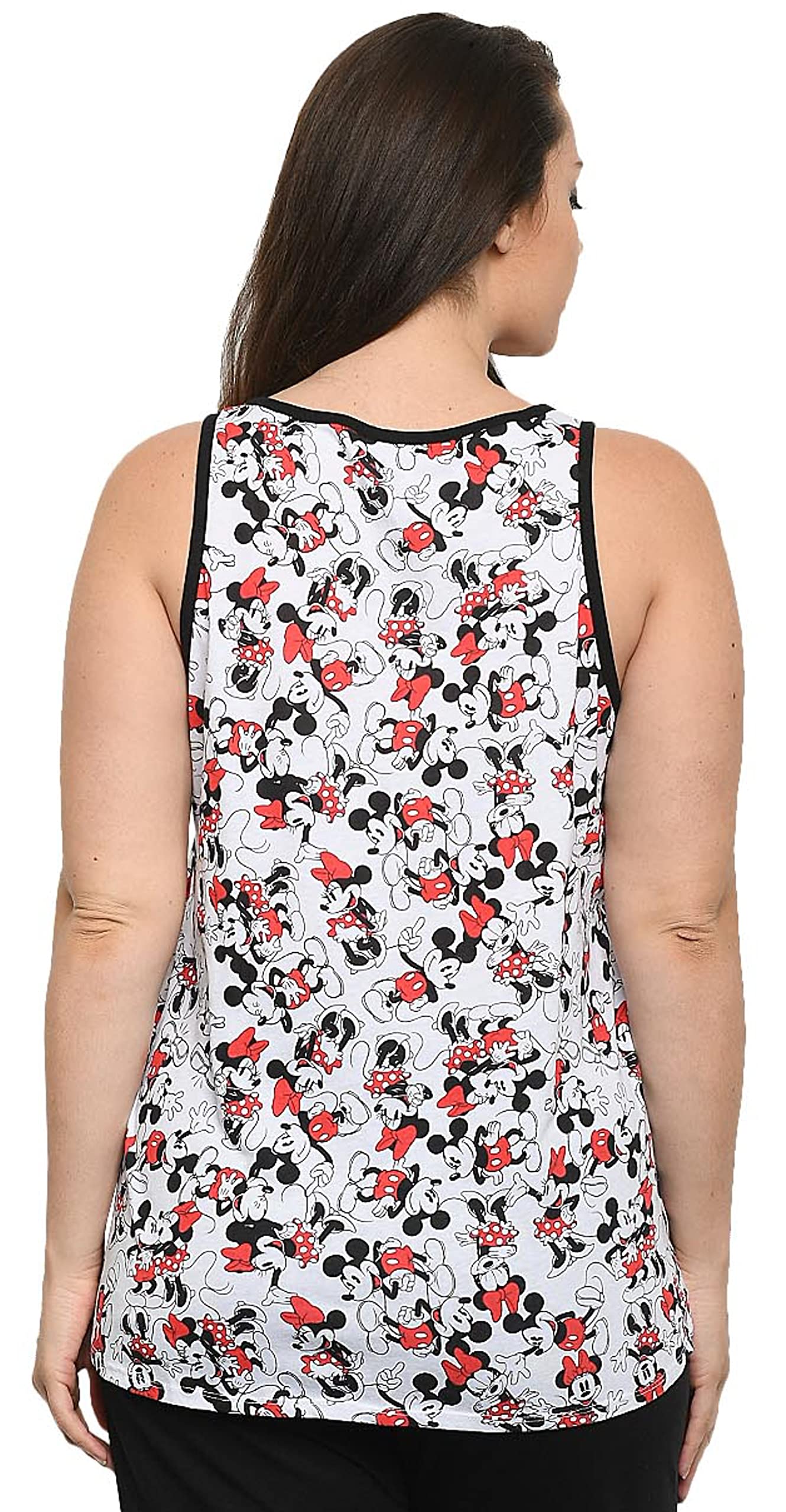 Disney Officially Licensed Women's Plus Size Mickey & Minnie Mouse Graphic Tank Top - Cute Summer Casual Wear for Travel, Beach & Theme Park Outfits