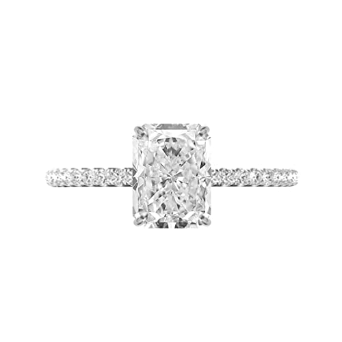 3 CT Radiant Moissanite Engagement Ring Set - Vintage Halo Wedding Band for Women, Bridal Jewelry, Anniversary Gift, Promise Ring - Perfect for Proposals, Weddings & Special Occasions