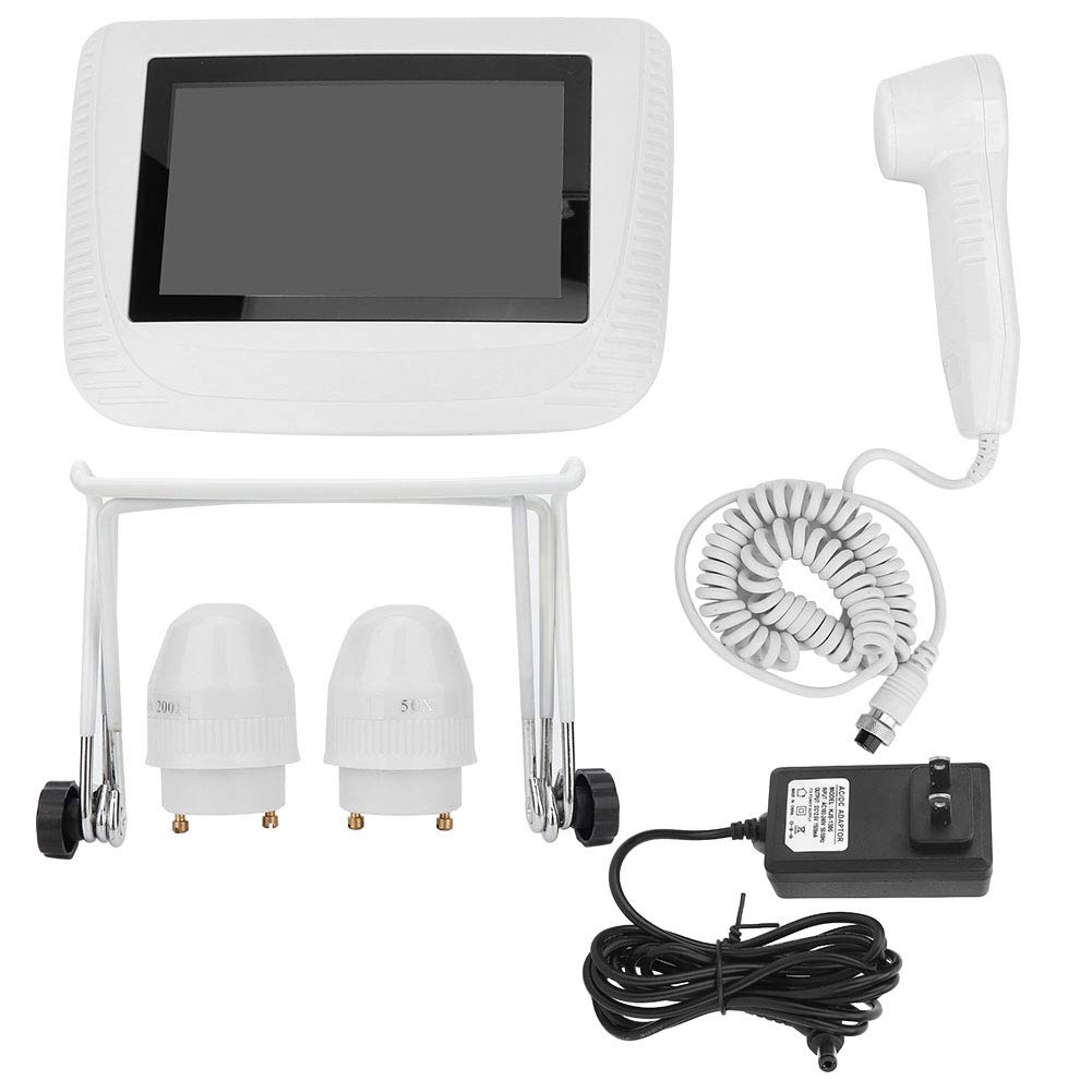 5-in-1 Professional Scalp & Hair Analyzer - 50X/200X Magnification Digital Microscope with LCD Screen | Rechargeable Portable Hair Follicle Detector for Moisture, Oil & Pigment Analysis | Ideal for Home Salon Use, Dermatology Clinics & Hair Care Professionals (US Stock)