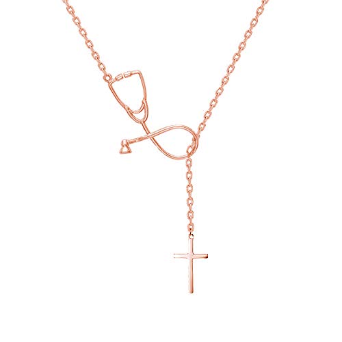 Rose Gold Nurse Cross Necklace