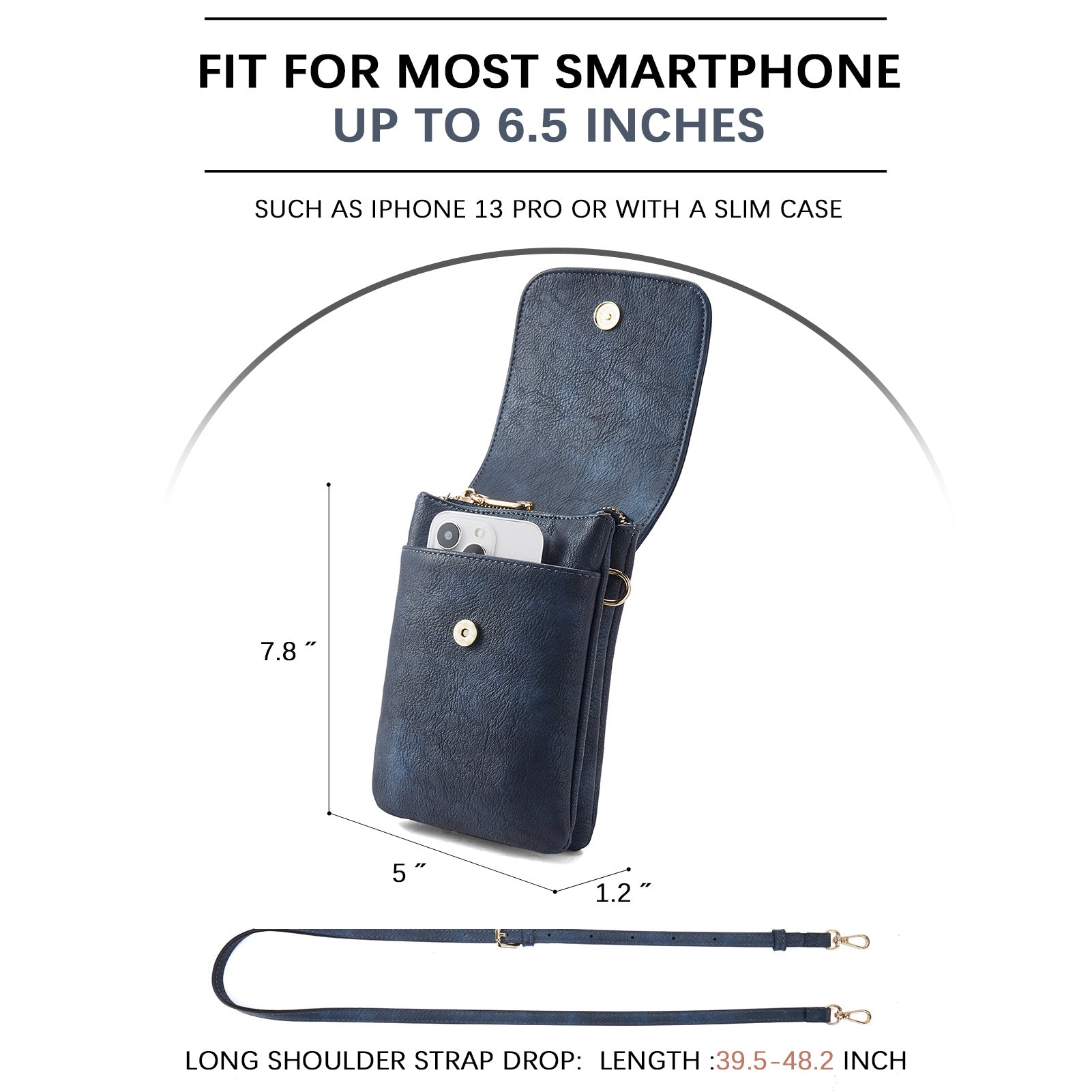 Evelyn Genuine Leather Crossbody Phone Wallet for Women - Stylish Boudoir Design - Perfect for Everyday Use, Travel & Shopping