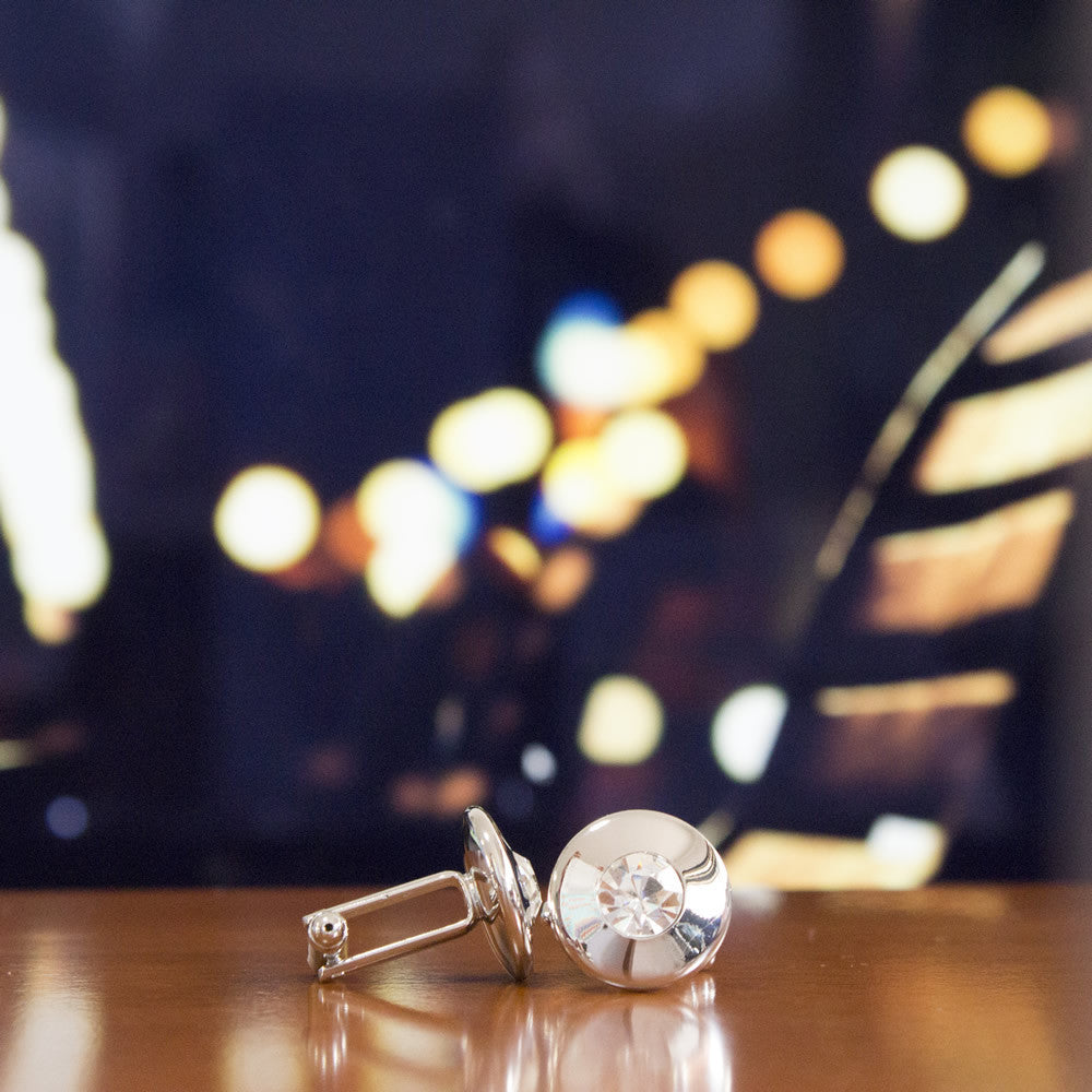 KingCuffs Embellished Topaz Cufflinks for Men - Luxury Dress Shirt Accessories for Weddings, Business & Formal Occasions