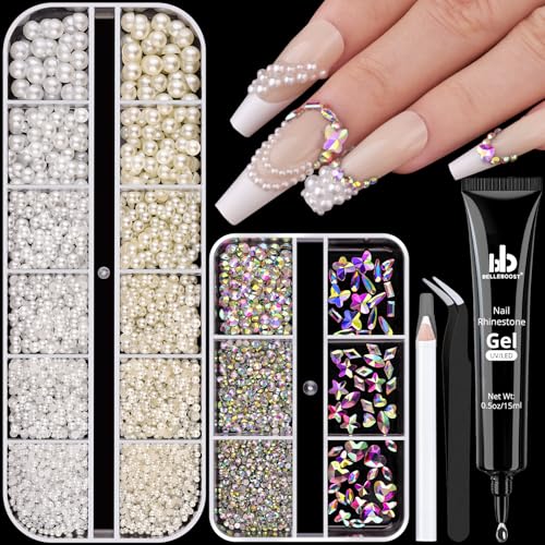 10 2 Boxes Nail Art Decos Set 23+Glue