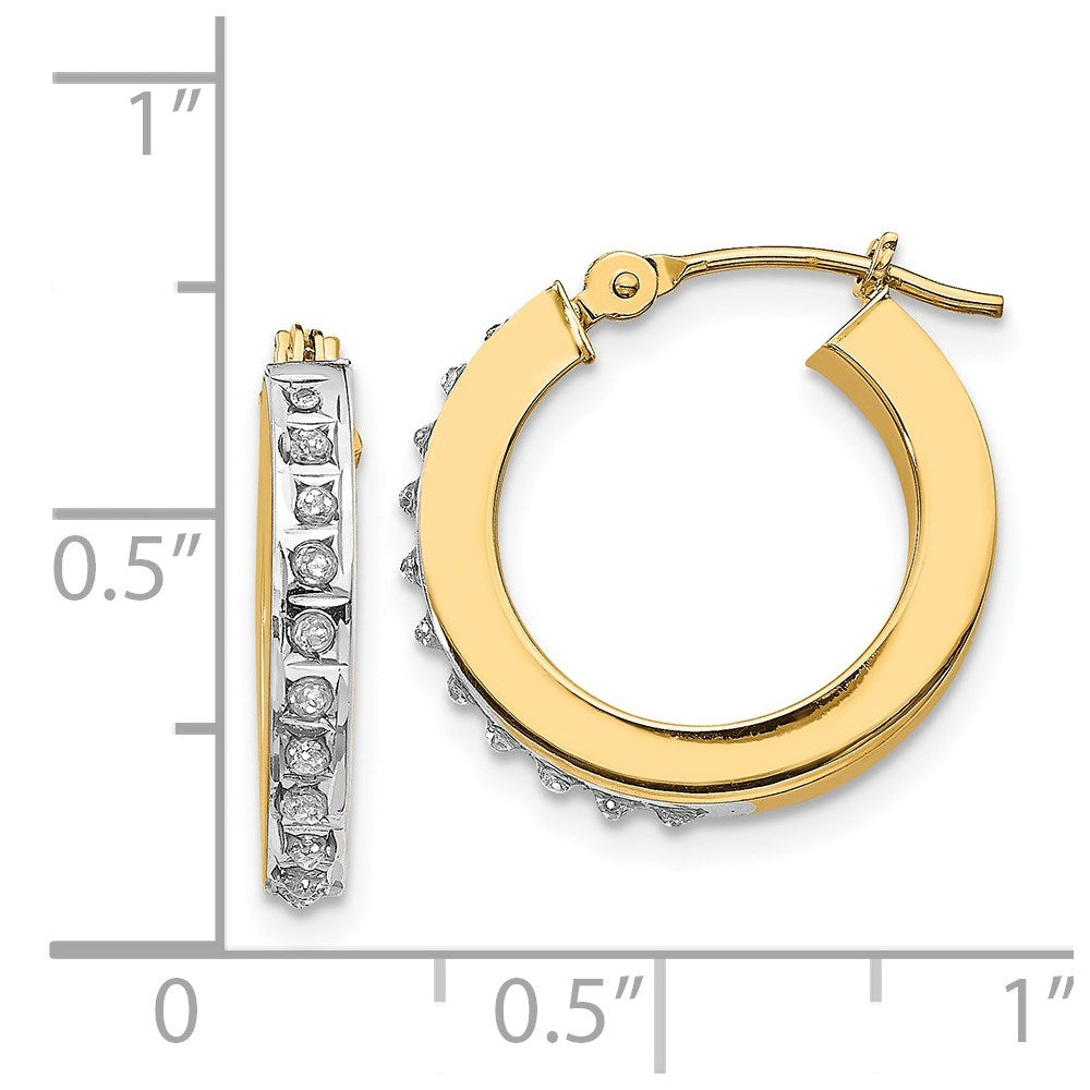 Gold Diamond Hinged Hoop Earrings DF228 - Elegant Round Stud Earrings for Women | Perfect for Parties, Weddings & Everyday Wear