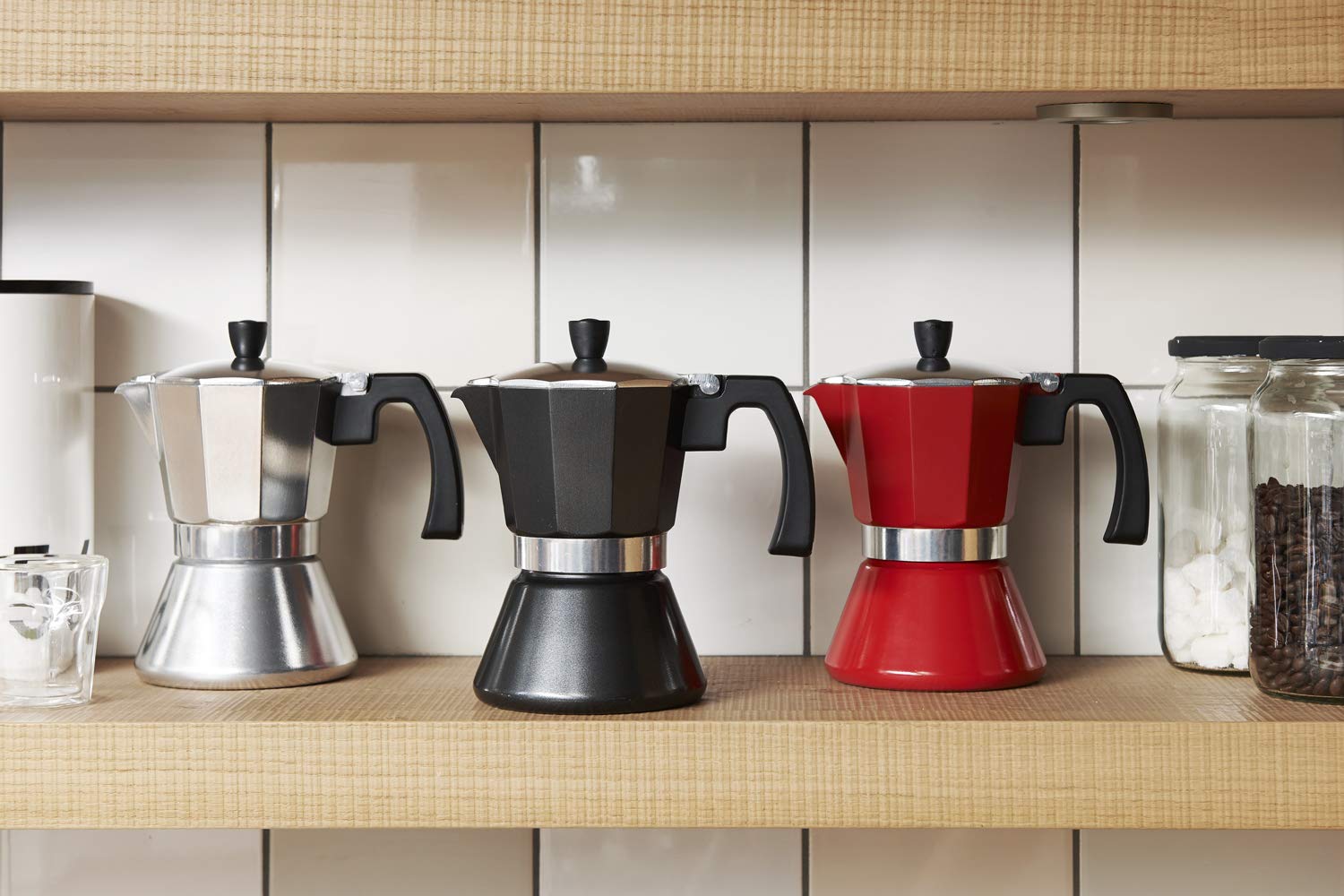 Leopold 6-Cup Espresso Coffee Maker for Induction Stovetops - TIVOLI Model - Perfect for Home & Office Use