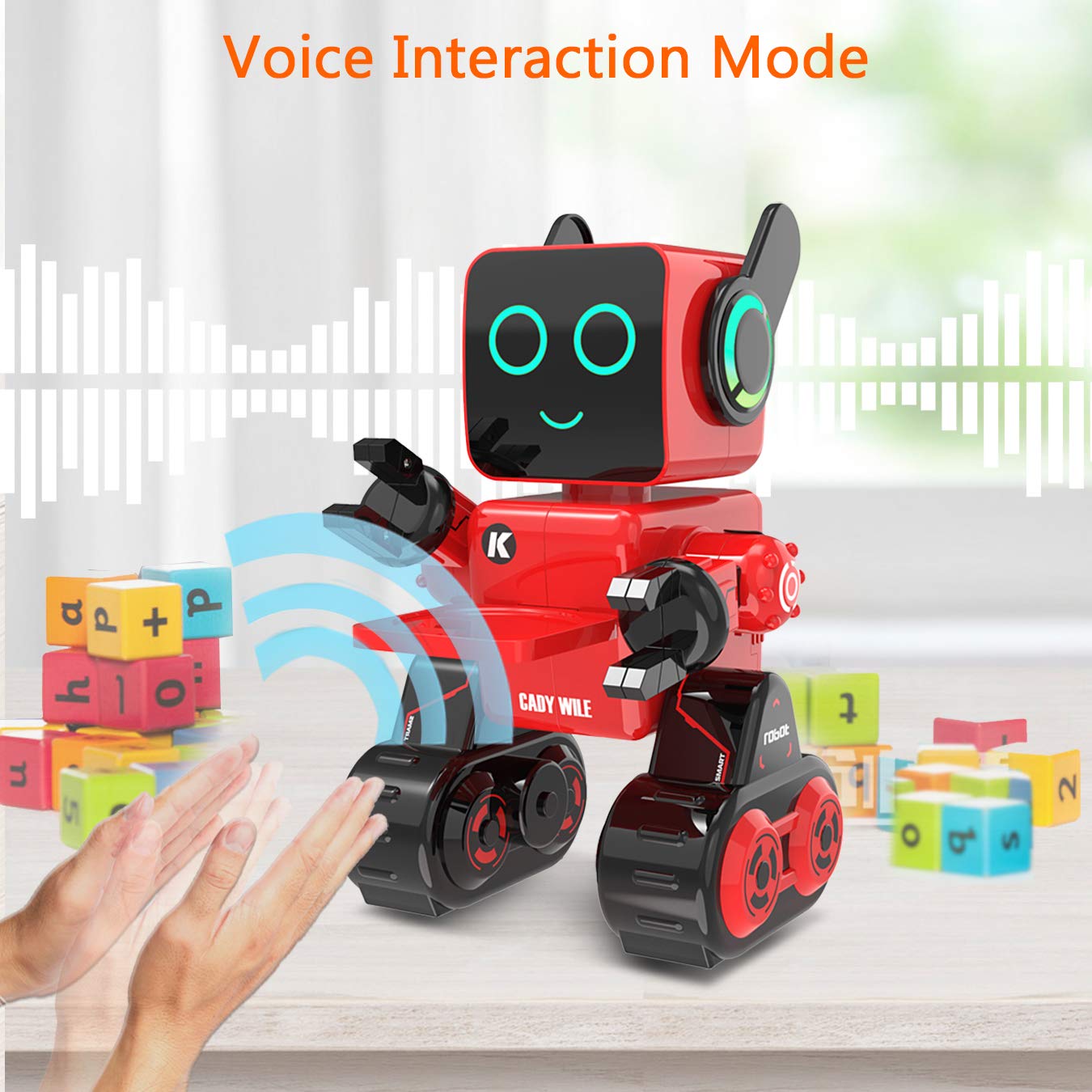 OKK Smart RC Robot Toy for Kids - Programmable Touch & Sound Control Robot with Walking, Dancing, Singing & Talking Functions - Interactive STEM Learning Toy for Boys & Girls (Red) - Perfect for Birthday Gifts, STEM Education & Family Playtime