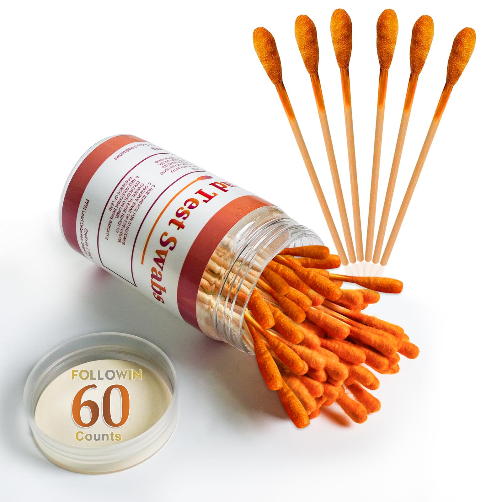 Webetop Lead Paint Test Kit - 60 Swabs for Painted Surfaces, Ceramics, Dishes - Fast 30-Second Results for Home Safety