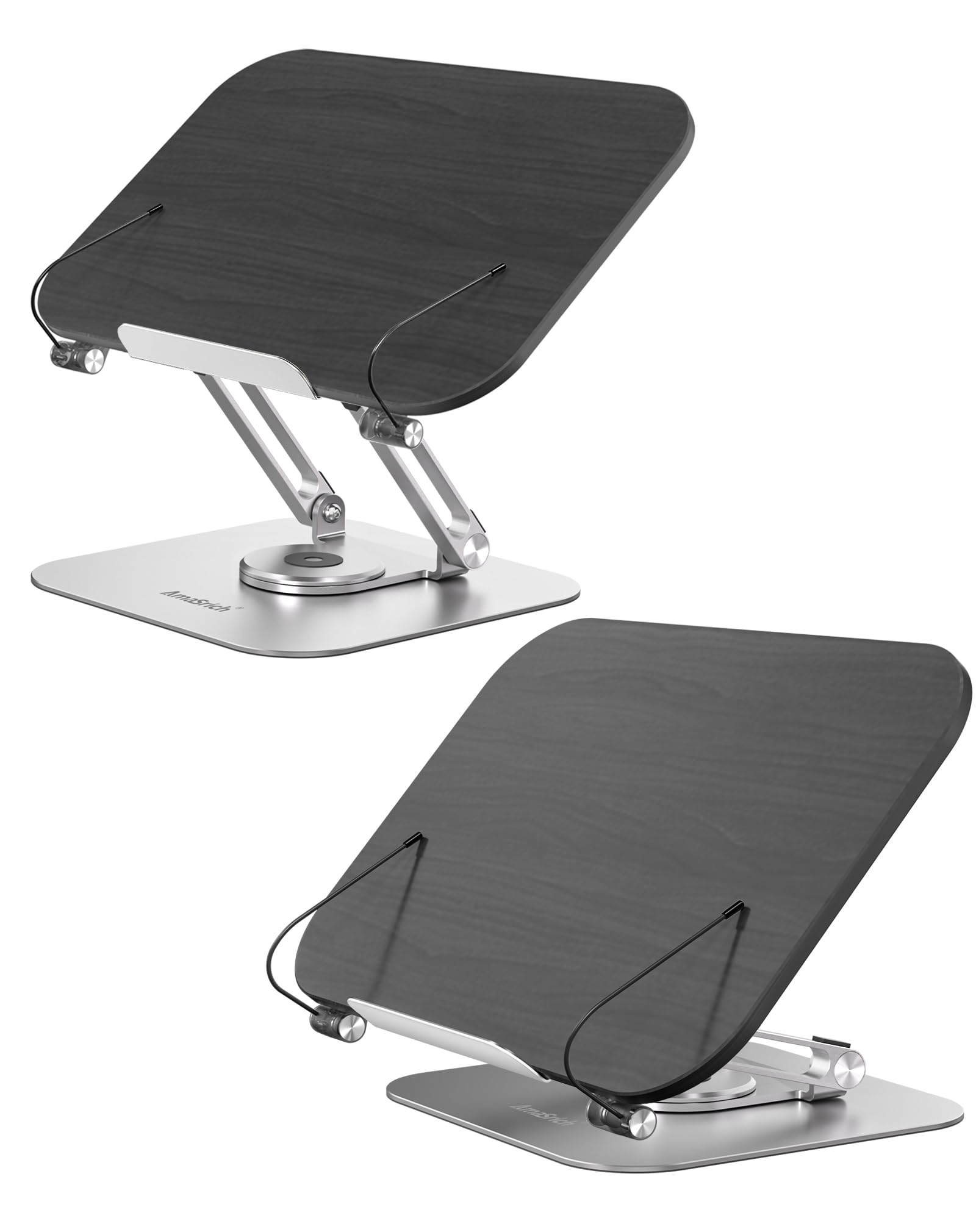 Adjustable Book Holder Stand for Reading - 360° Rotating Hands-Free Cookbook & Document Stand with Page Clips - Foldable Desktop Book Stand for Kids, Computer, Textbook - Perfect for Studying, Cooking & Office Work