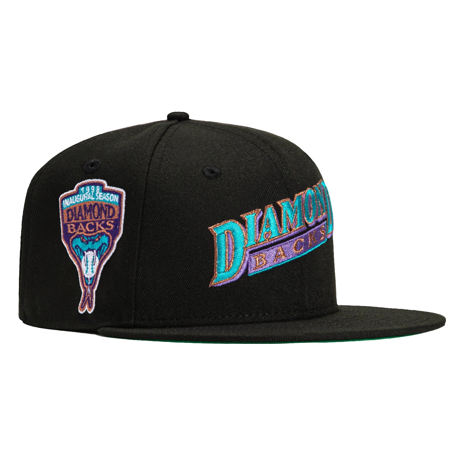 New Era 59Fifty Black Arizona Diamondbacks Inaugural Patch Snapback Hat - Official MLB Baseball Cap for Men & Women - Perfect for Games, Collecting & Everyday Wear