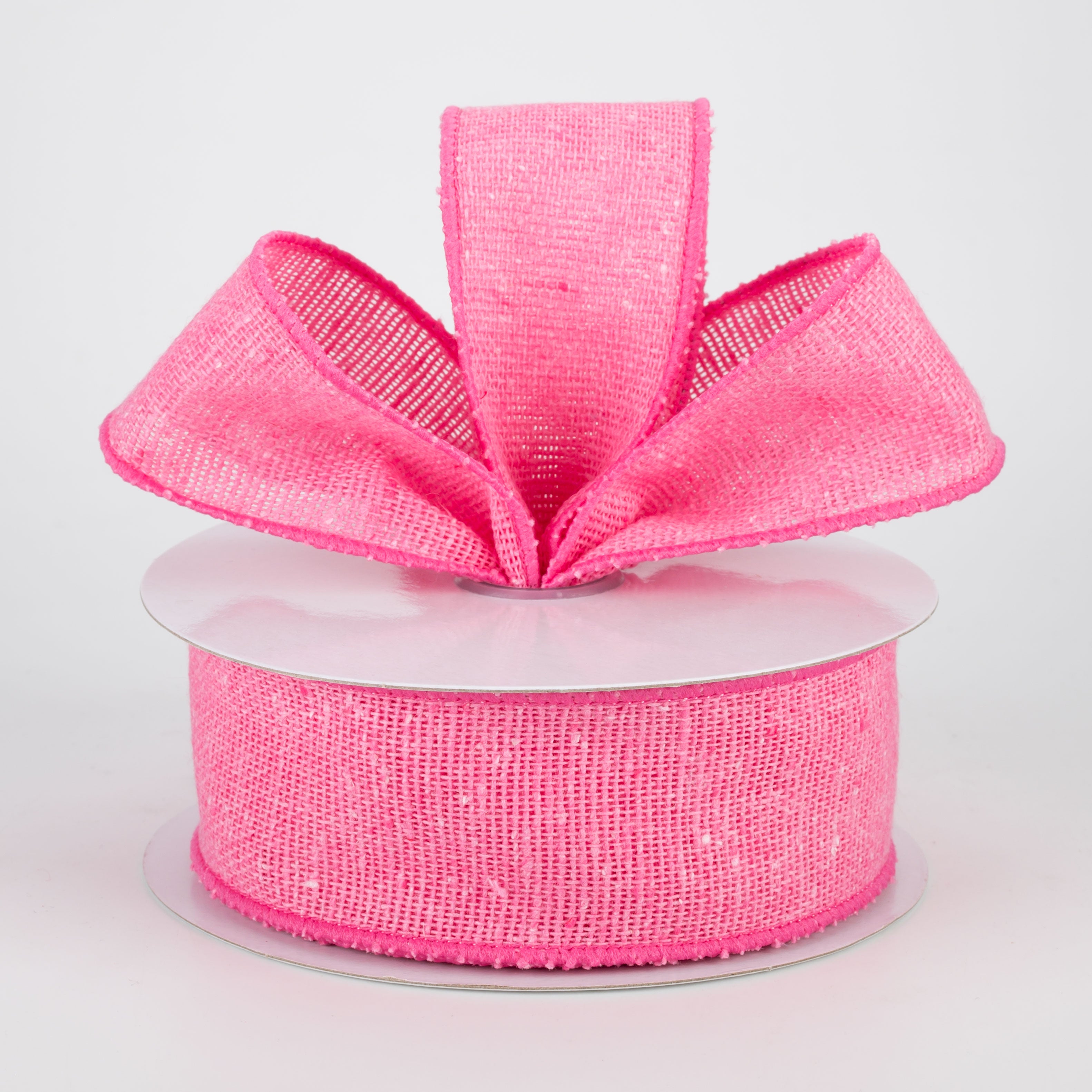1.5 Inch Faux Linen Slub Ribbon - Pink Ribbon for Crafts (10 Yards) - Perfect for DIY Gift Wrapping, Scrapbooking & Home Decor