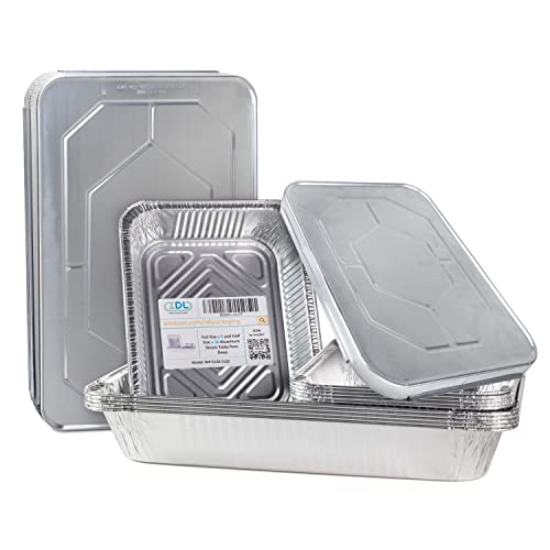 Disposable Aluminum Foil Pans with Lids - 15pc Deep Chafing Dish Set (5 Full & 10 Half Size Steam Table Pans) - Catering, Buffet, Party & BBQ Cookware - Perfect for Food Storage, Meal Prep, Baking & Outdoor Events