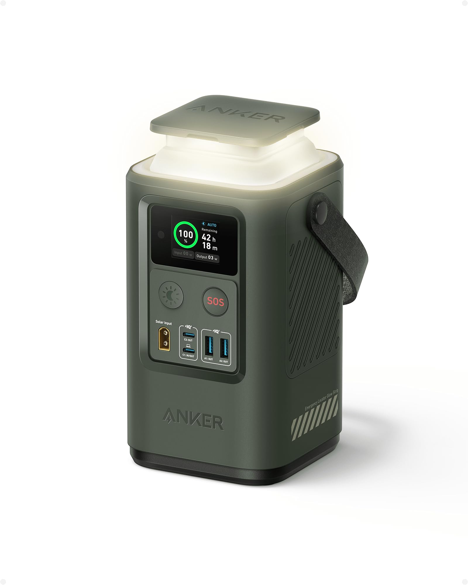 Anker PowerCore Reserve 192Wh Portable Power Station - 60,000mAh Outdoor Generator with 87W Output, Smart Digital Display, Retractable Auto Lighting & SOS Mode - Perfect for Travel, Camping, Emergency Home Backup & Outdoor Adventures