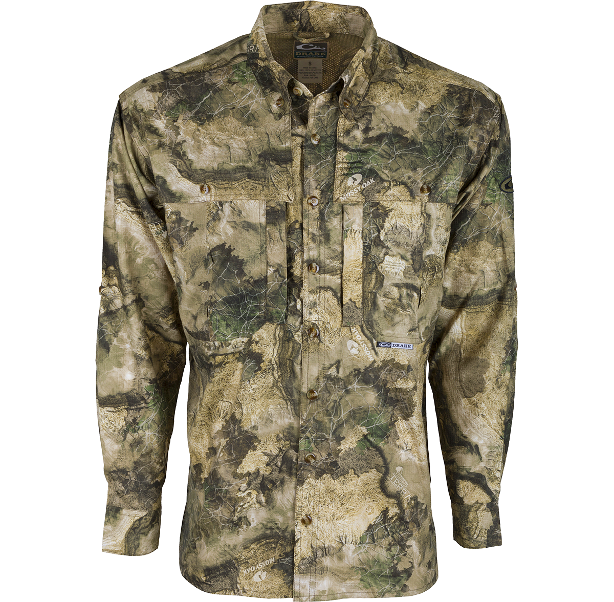 EST Camo Flyweight Wingshooter's Long Sleeve Shirt - Mossy Oak Terra Bayou Camouflage - Ideal for Hunting, Outdoor Adventures & Concealment