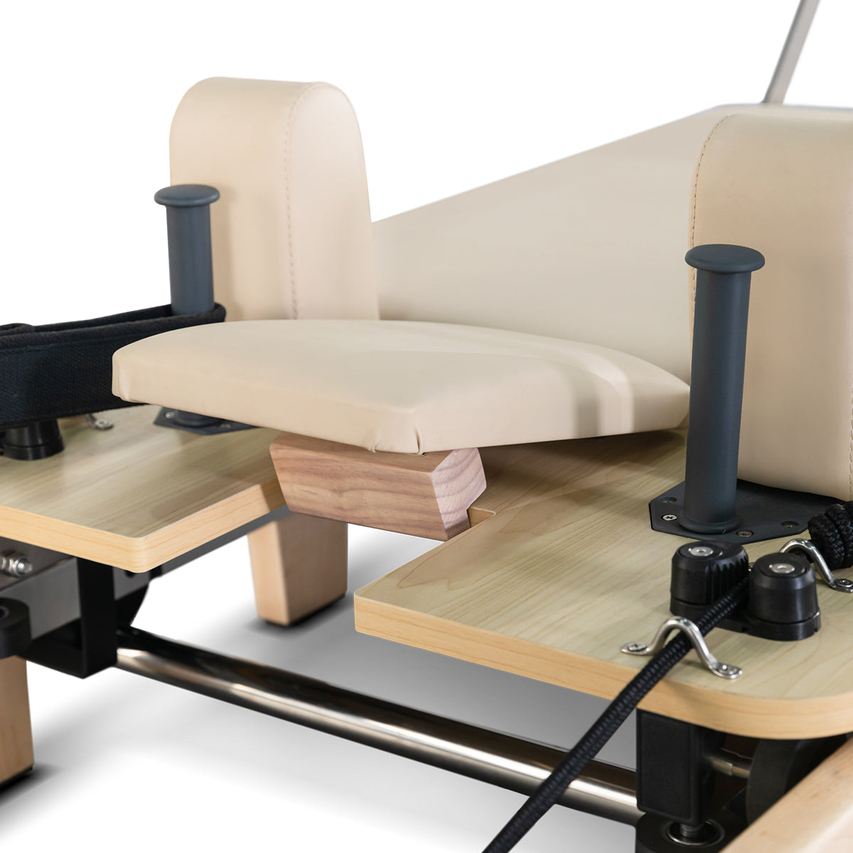 Premium Contour Folding Wooden Pilates Reformer Machine - Beige | Home Gym Equipment for Full-Body Workout, Strength Training & Physical Therapy | Compact & Space-Saving Design for Small Spaces
