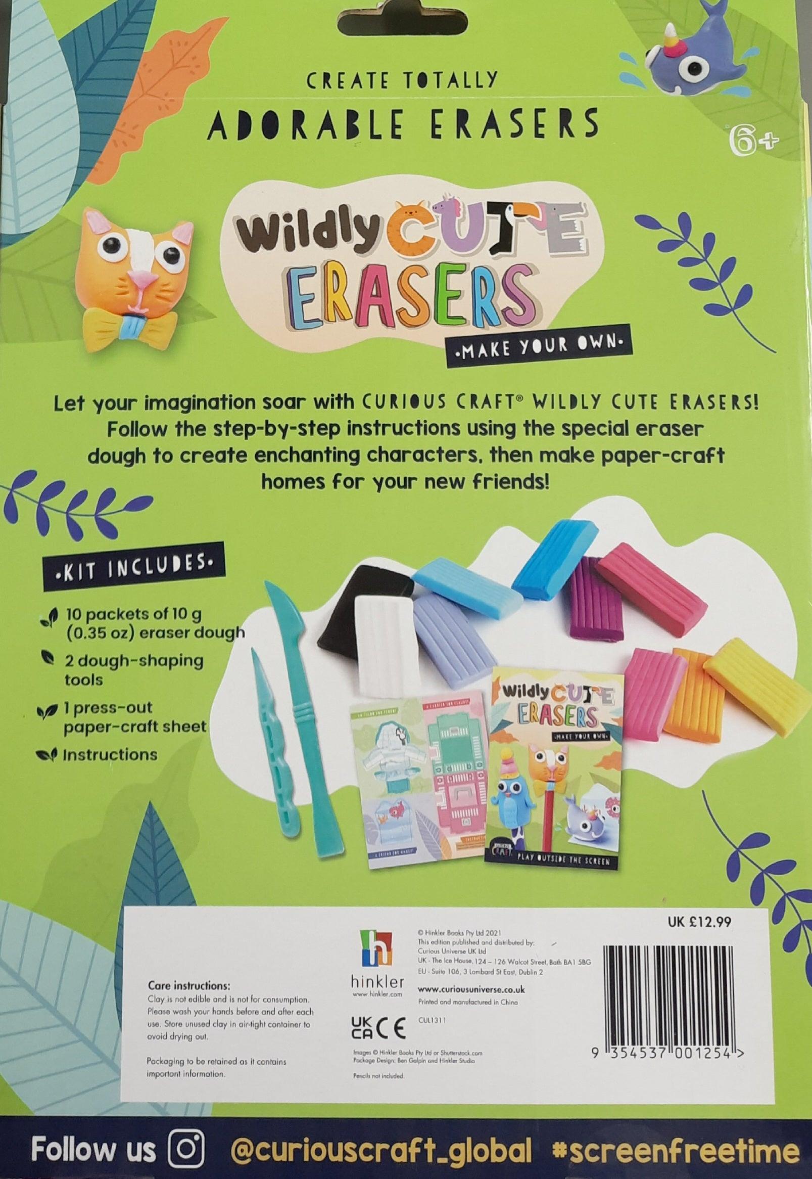 DIY Cute Animal Eraser Kit - Fun & Creative Craft for Kids & Adults - Perfect for School Projects, Party Favors & Stress Relief