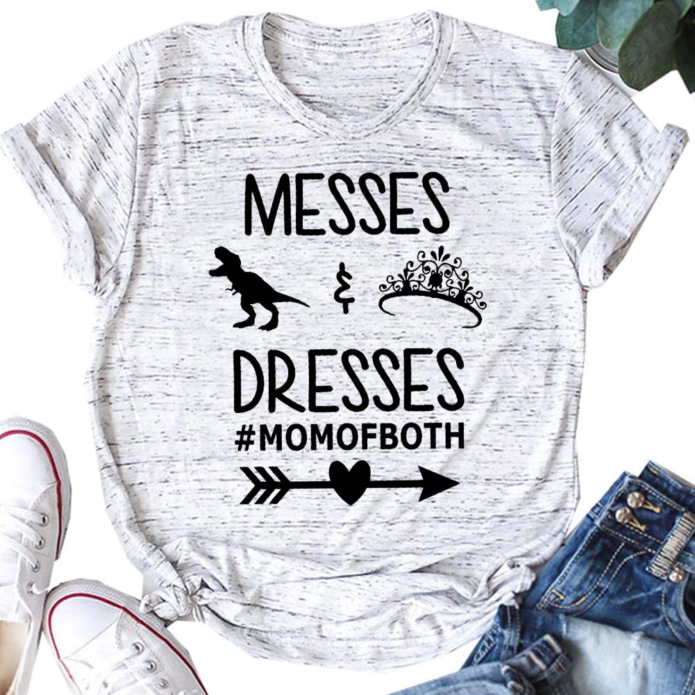 YIMISHION Funny Mom T-Shirts - Cute Boy Mom Shirts with Saying, Graphic Tees for Women - Perfect for Mother's Day, Casual Wear & Mom Life Apparel