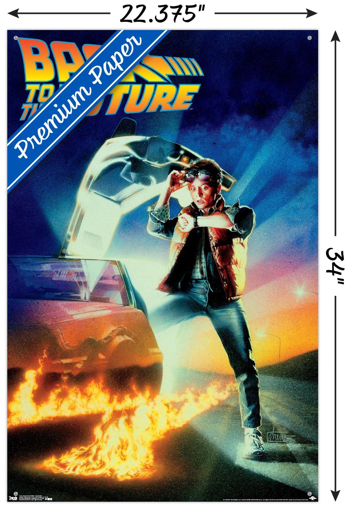 Back to the Future Movie Poster - Premium One Sheet Wall Art with Push Pins - Perfect for Home Theater Decor, Man Cave & Movie Lover Gifts