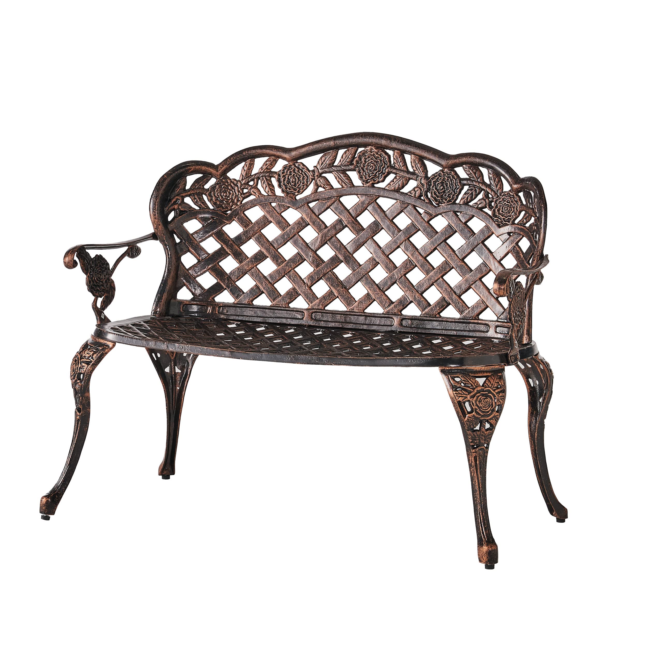 Lucia Outdoor Garden Bench - Weather-Resistant Wooden Patio Seating for Backyard, Porch, and Deck - Perfect for Relaxing and Entertaining Outdoors
