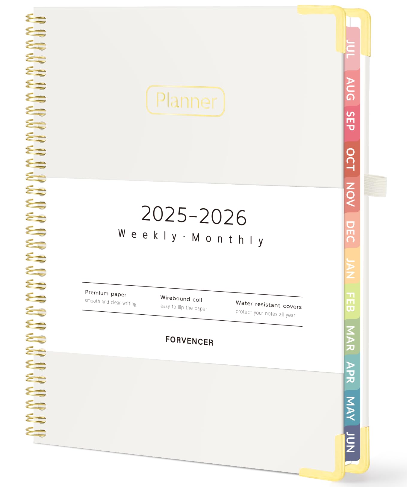 Forvencer 2025-2026 Academic Planner - Weekly & Monthly Hardcover Organizer with Tabs, 8.5