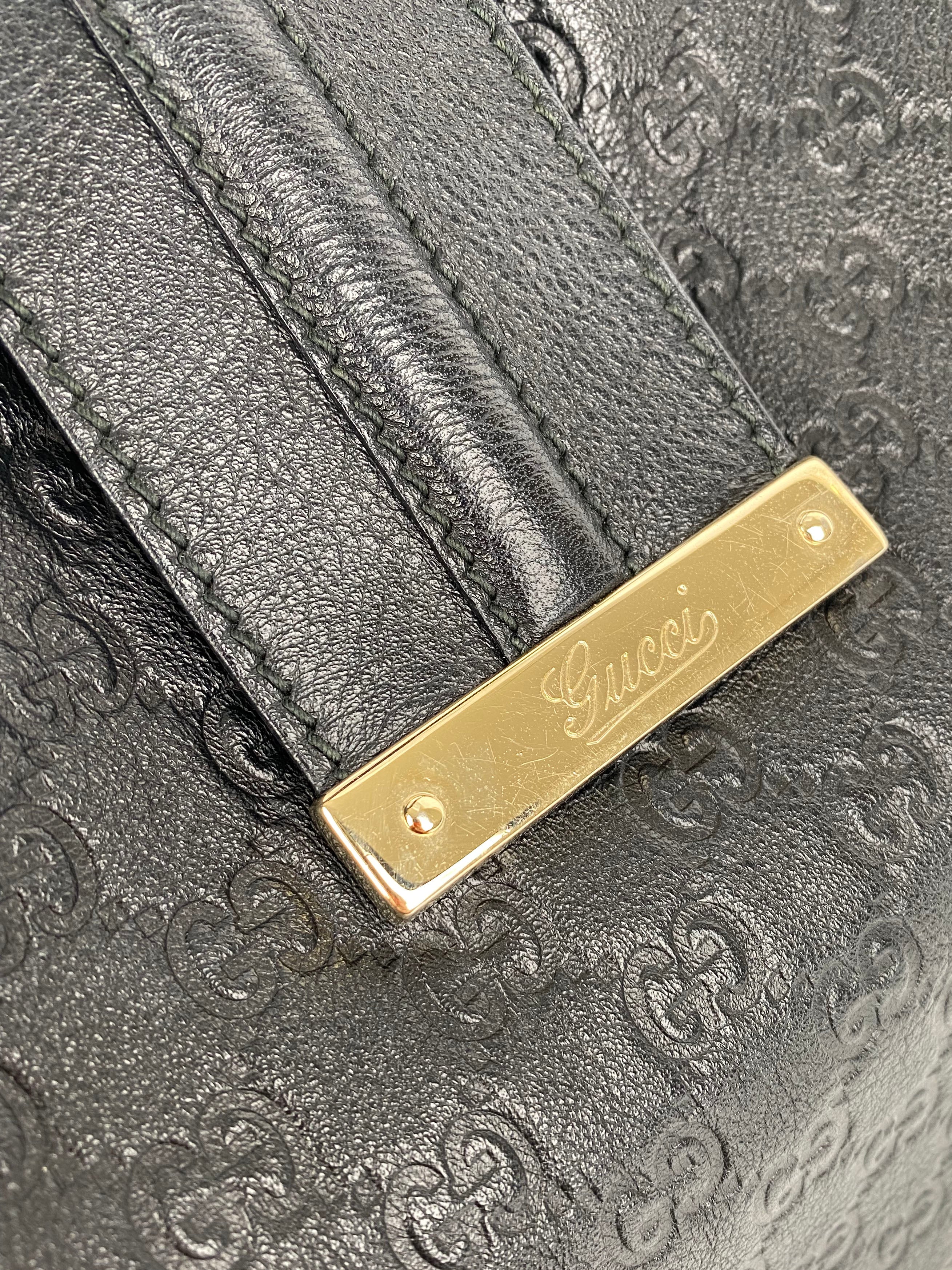 Gucci Black Guccissima Hobo Bag - Luxury Leather Shoulder Bag for Women | Perfect for Work, Travel & Evening Events