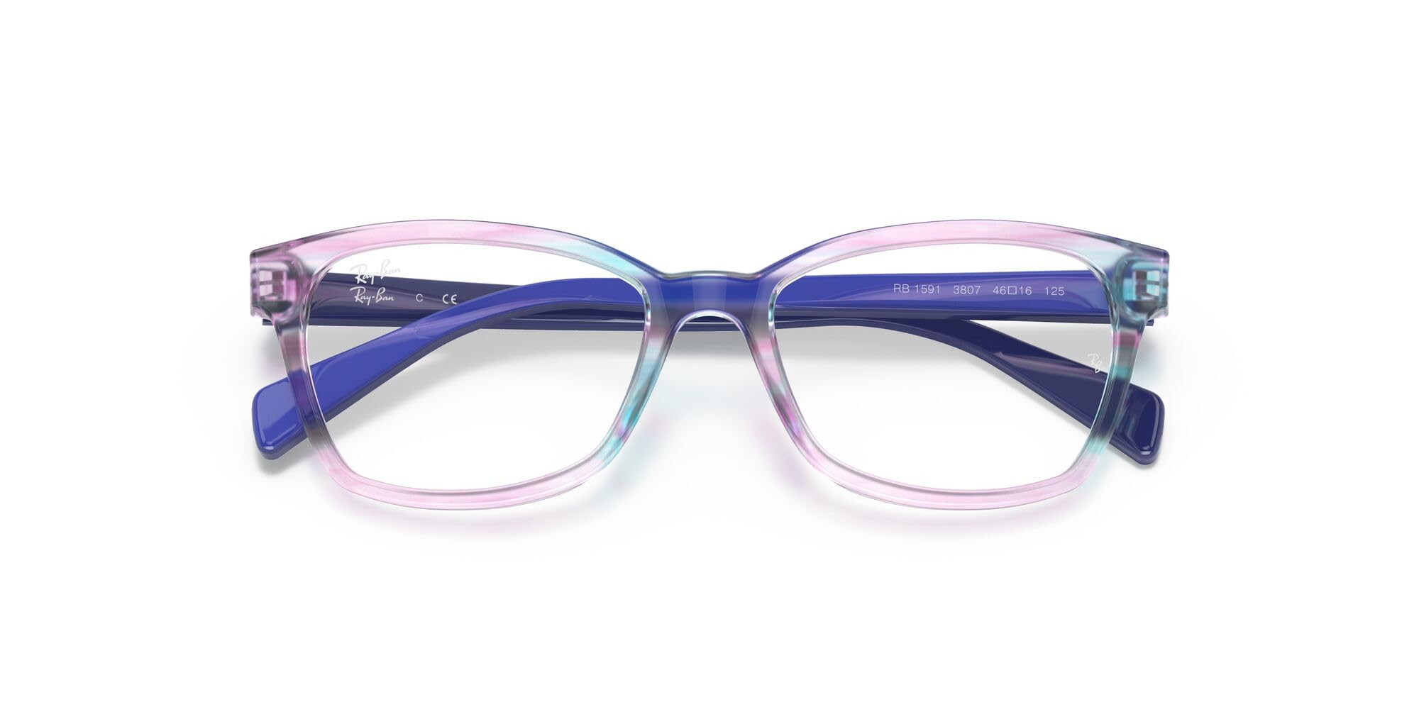 Ray-Ban Girls' Ry1591 Square Prescription Eyeglass Frames - Stylish & Durable Eyewear for Teens & Kids - Perfect for School, Reading & Everyday Wear